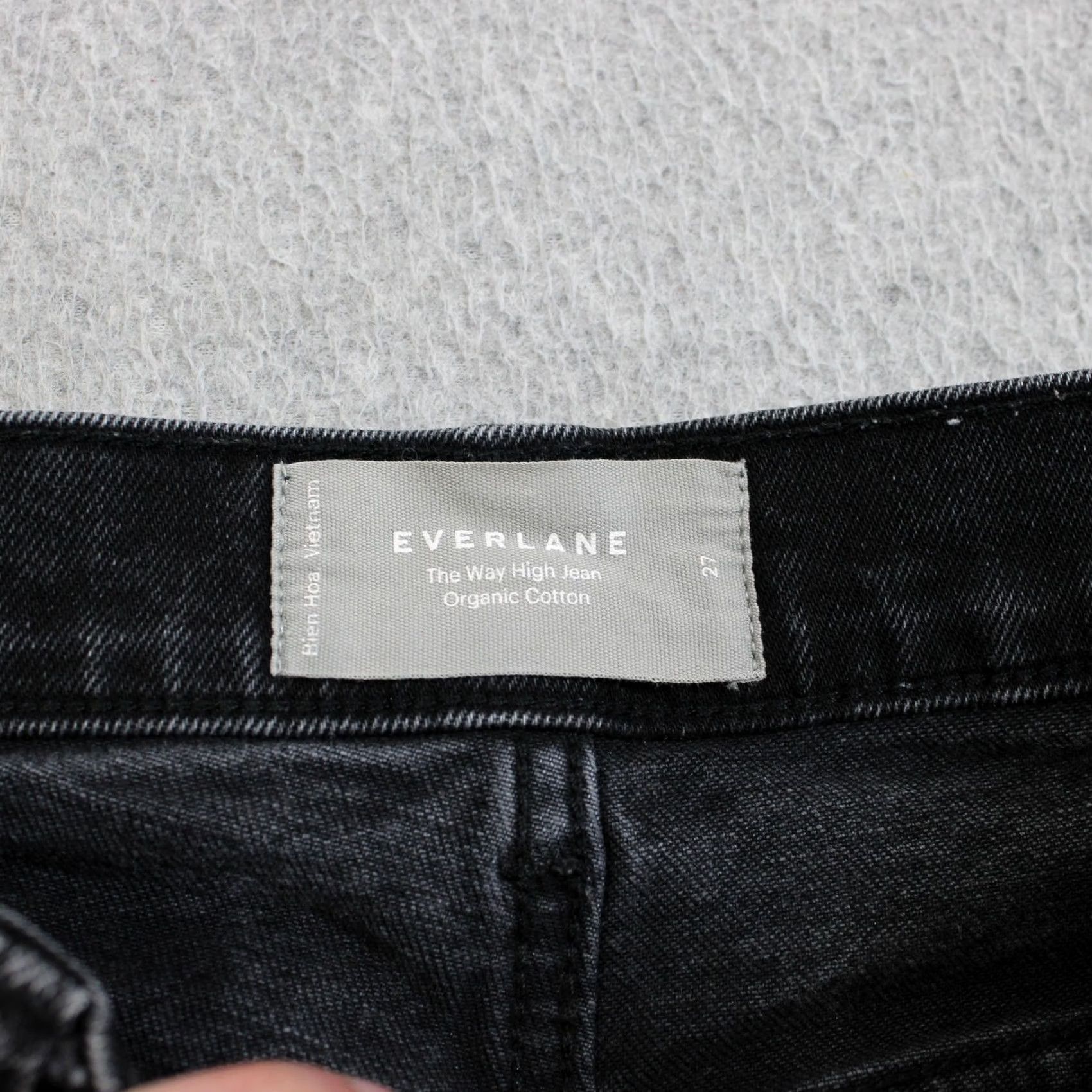 Everlane Everlane Jeans Women 27 Black The Way High Organic Cotton Raw Hem Ankle Cropped Size 27" / US 4 / IT 40 - 3 Thumbnail