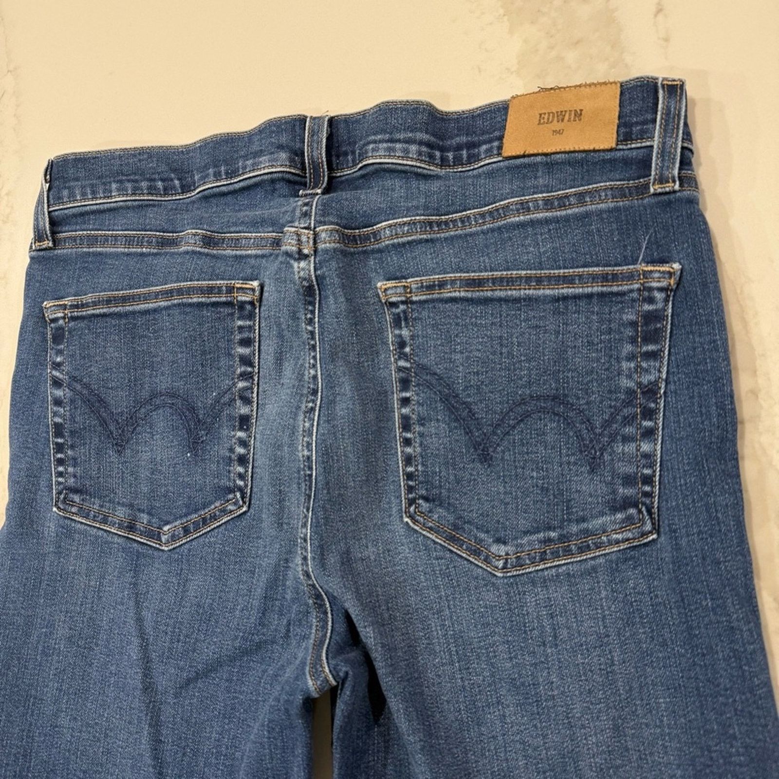 Edwin Edwin High Rise Slim Straight Crop Denim Jeans Womens 31 Size 31" - 9 Thumbnail