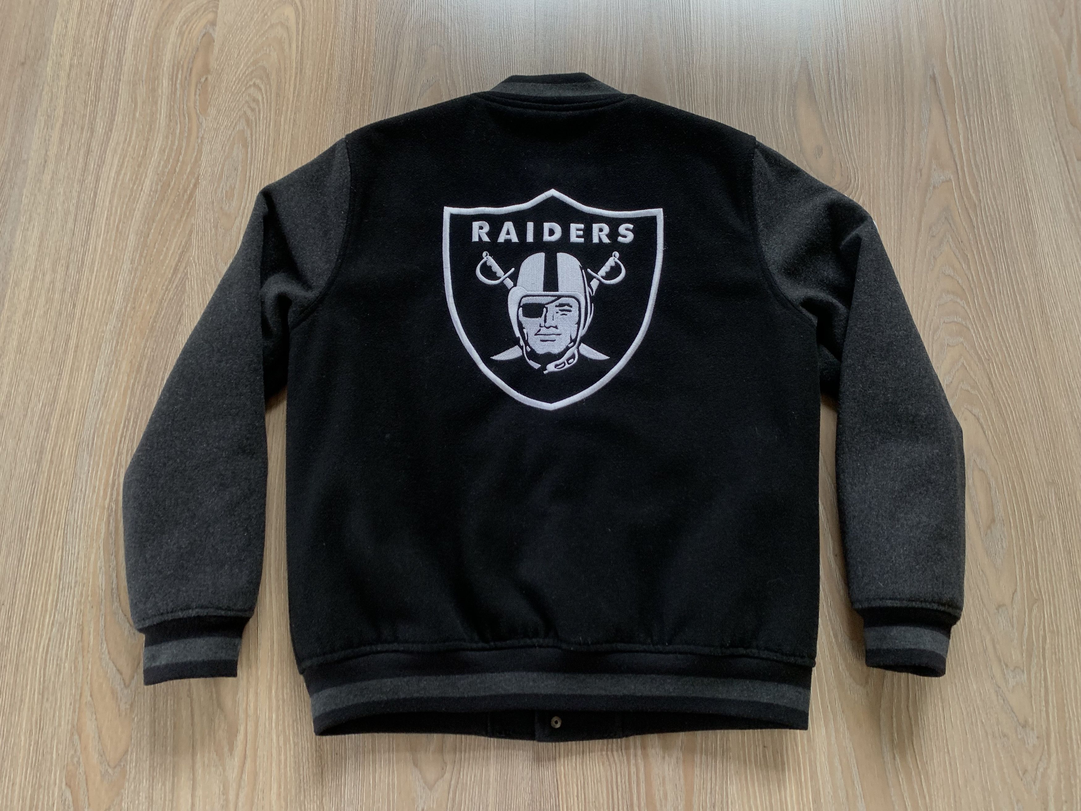 Primark NFL Oakland Raiders Mens Wool Bomber Varsity Jacket Size US M / EU 48-50 / 2 - 3 Thumbnail