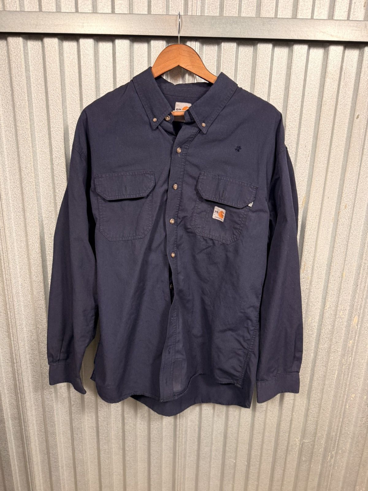 Carhartt Carhartt Fr Navy Western Work Wear Button Up Shirt Size US XL / EU 56 / 4 - 5 Thumbnail