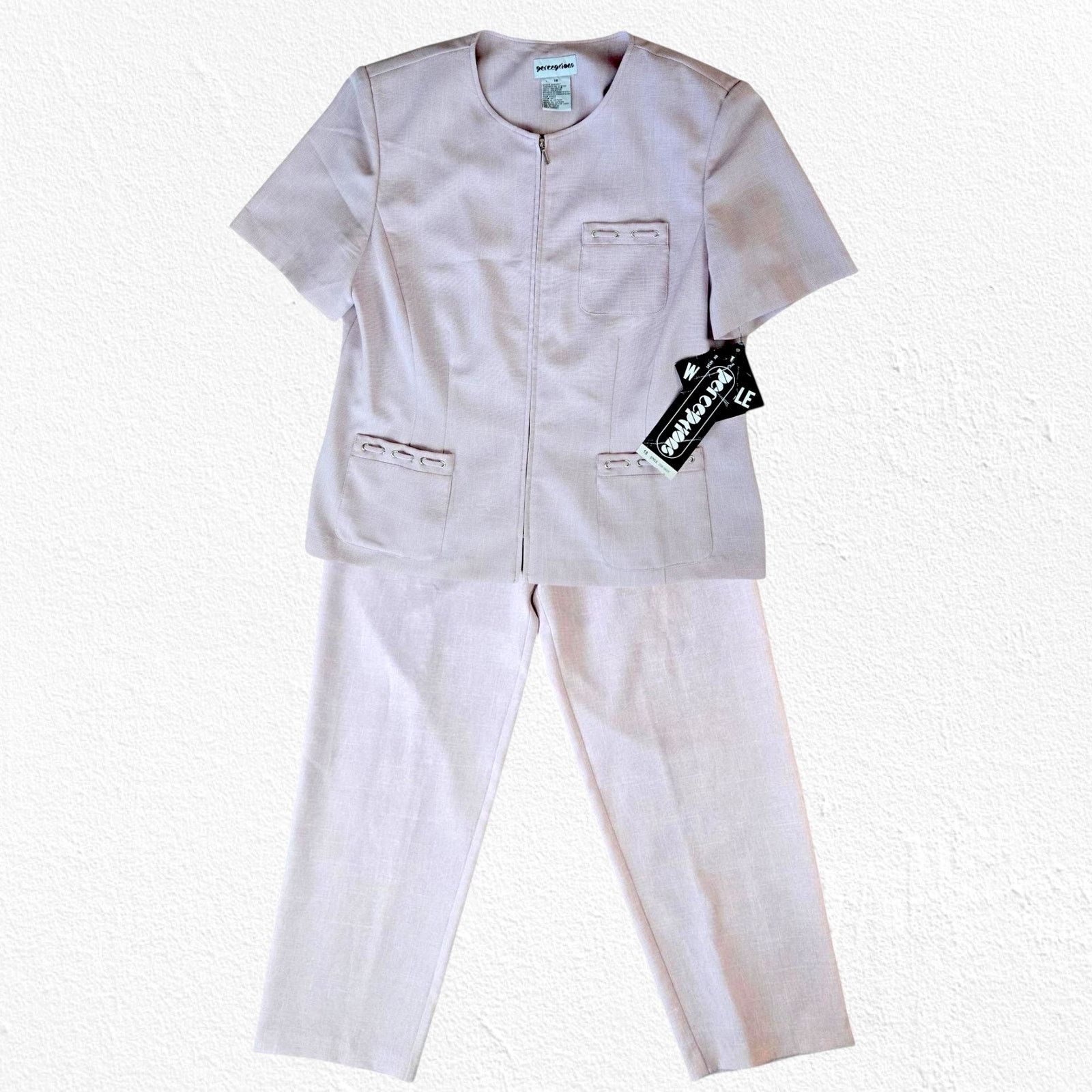 Vintage 90s Lilac Pink Vintage Pantsuit Set Size Large Size 34" / US 12 / IT 48 - 2 Thumbnail