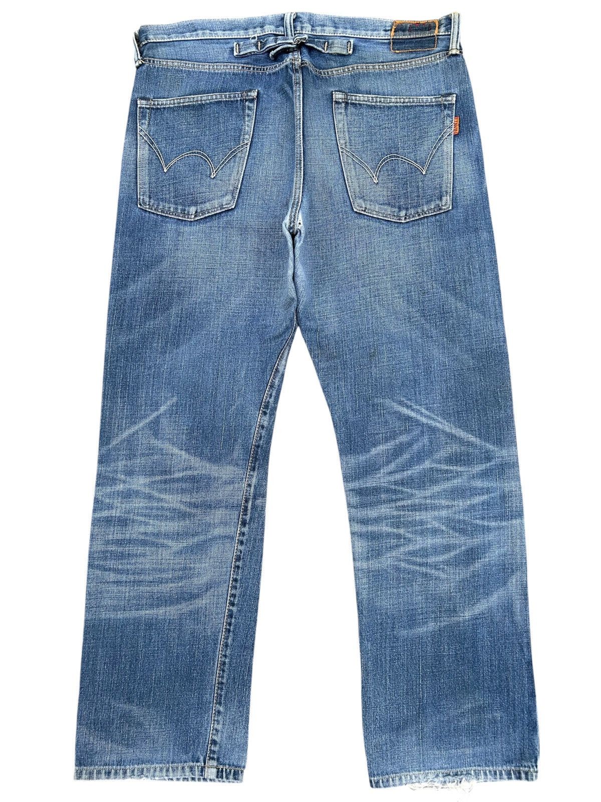 Kapital Buckle Back Vintage Edwin Selvedge Distressed Denim Jeans Size US 37 - 1 Thumbnail