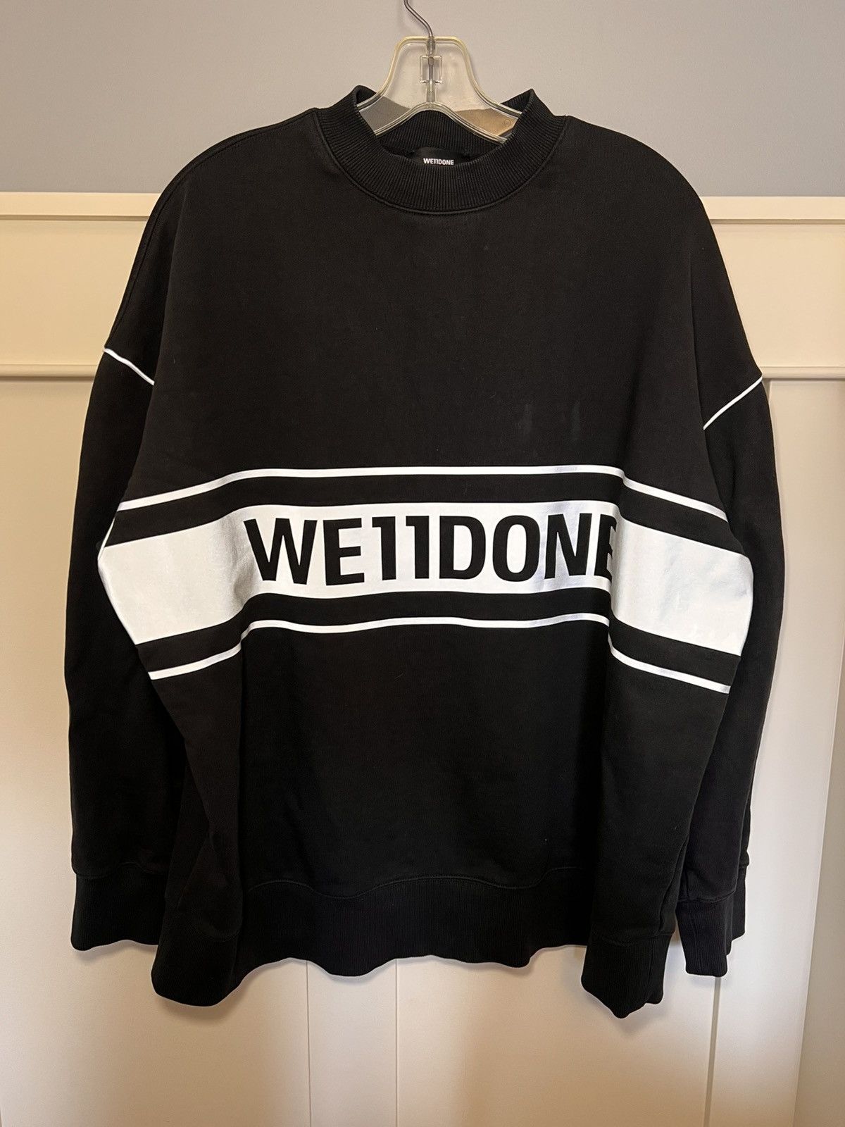 WE11DONE WE11DONE reflective logo oversized crewneck sweatshirt Size US XXL / EU 58 / 5 - 1 Thumbnail
