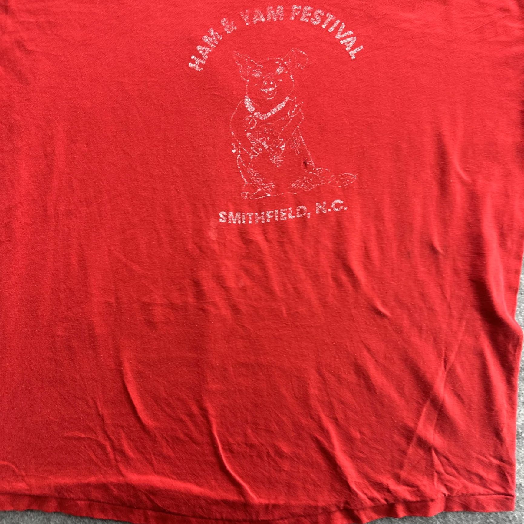 Russell Athletic VINTAGE Ham & Yam Festival Shirt Mens Large Red 90s Graphic Pig Russell Athletic Tee Size US L / EU 52-54 / 3 - 4 Thumbnail
