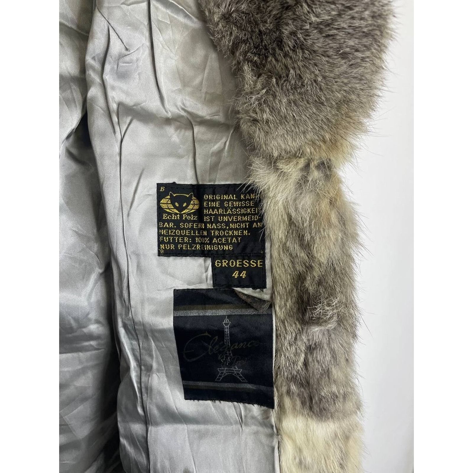 Japanese Brand × Vintage Vintage Real Fur Coat by Elegance Paris Gray Short Jacket Size M / US 6-8 / IT 42-44 - 9 Thumbnail