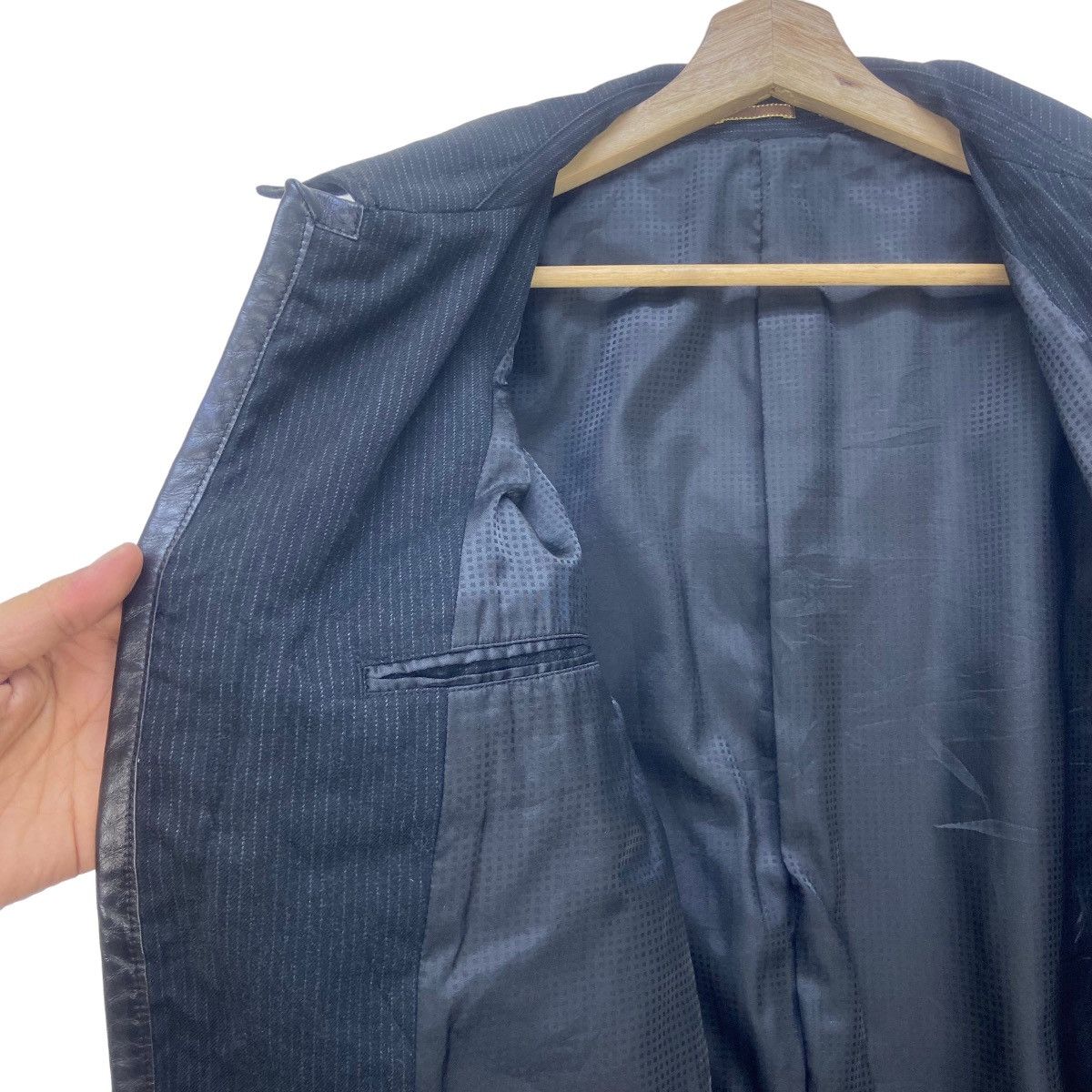 Japanese Brand × Takeo Kikuchi Japanese Brand Takeo Kikuchi Leather Trimmed Quilted Jacket Size US S / EU 44-46 / 1 - 17 Thumbnail