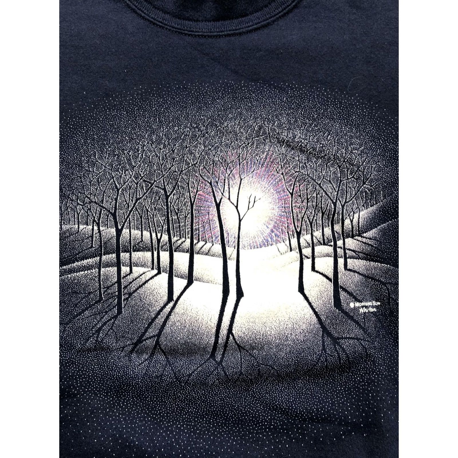Vintage VINTAGE Morning Sun Sweatshirt Womens Medium Blue Winter Forest Graphic 90s Size M / US 6-8 / IT 42-44 - 2 Thumbnail