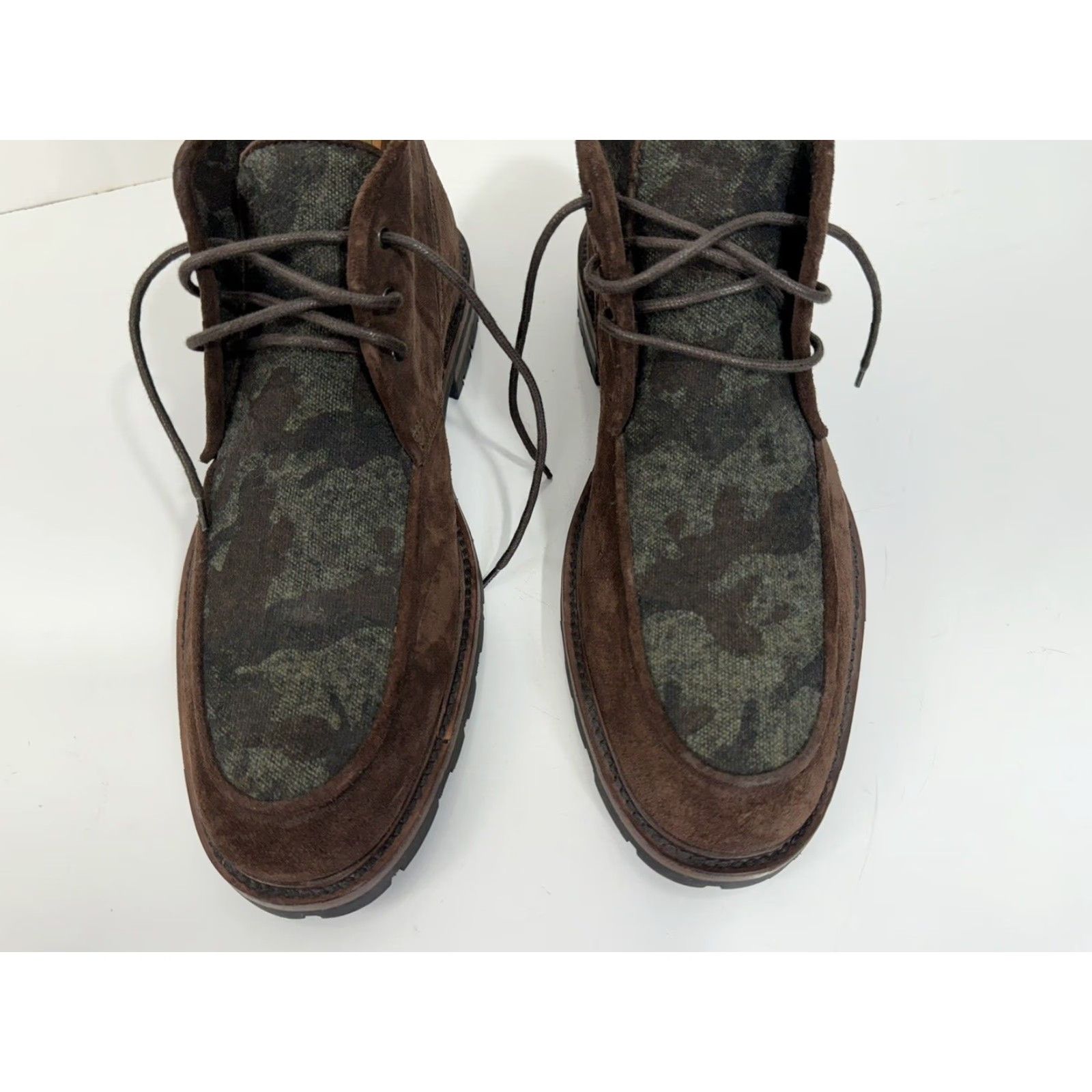 Aquatalia AQUATALIA Italy - SUEDE LEATHER Camouflage Chukka Mens Boots 11.5 UNWORN Brown/Greenish Gray Leather Outsole Mens Size US 12 / EU 45 - 2 Thumbnail