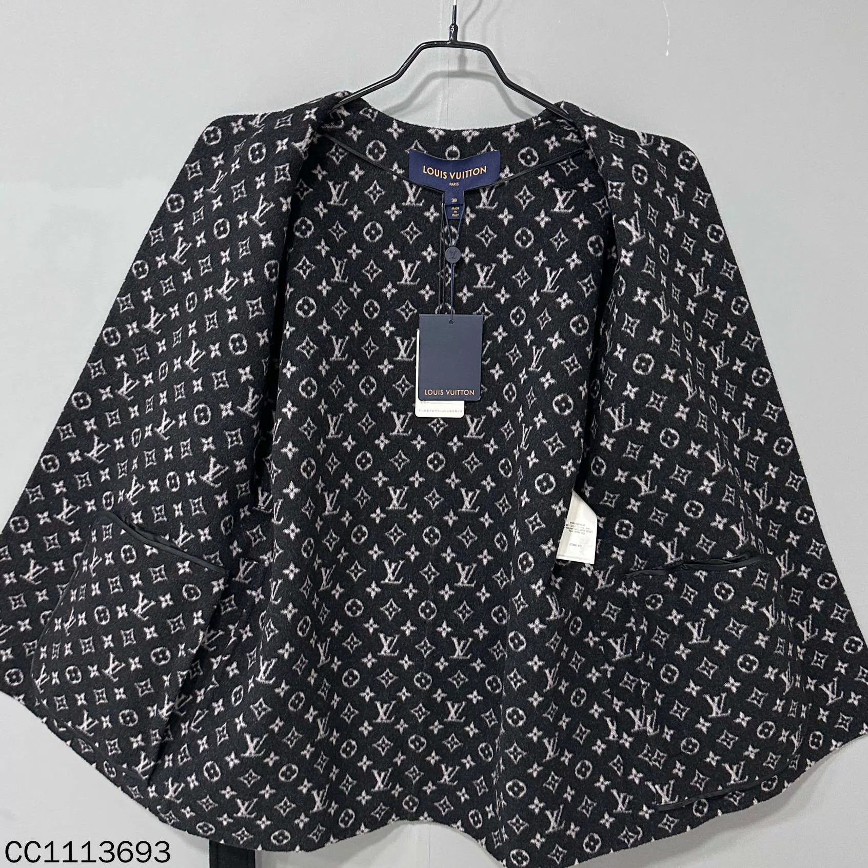 Louis Vuitton LV black monogram all over print overcoat 38 Size S / US 4 / IT 40 - 4 Thumbnail