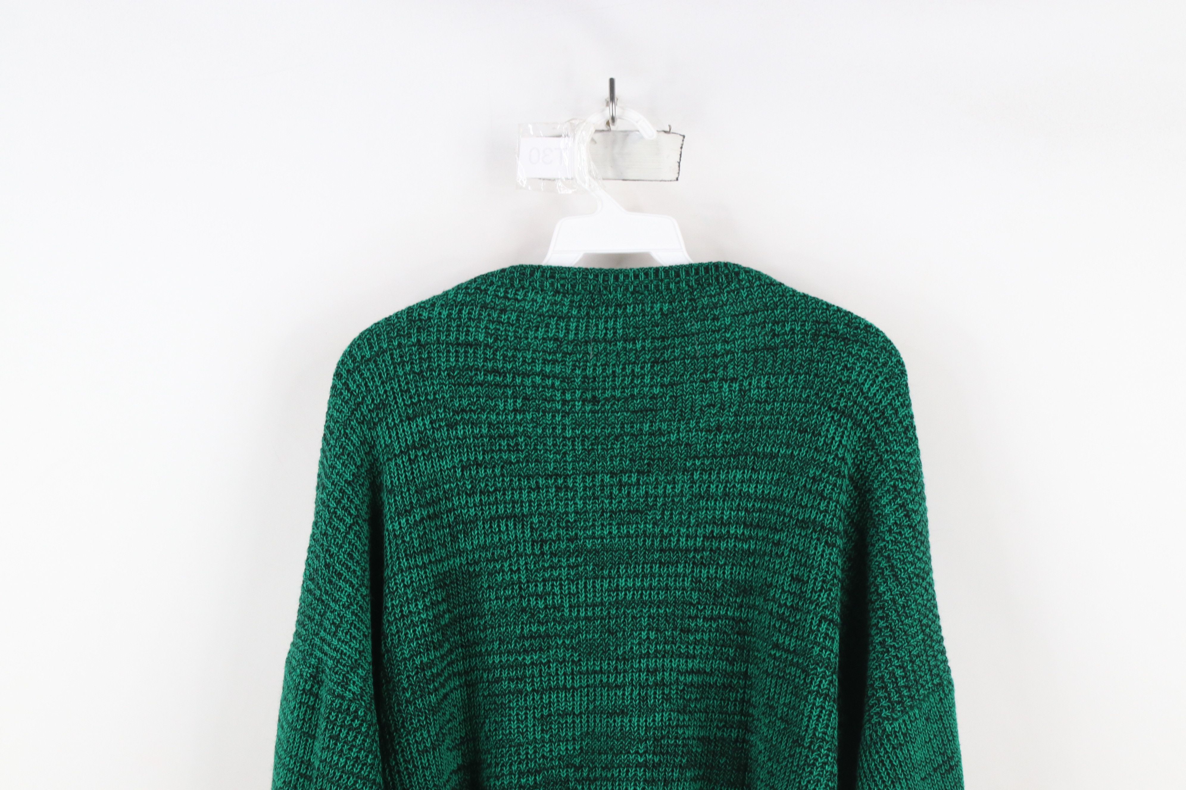 Vintage Vintage 90s Streetwear Fit Chunky Ribbed Knit Sweater Green Size XL / US 12-14 / IT 48-50 - 9 Thumbnail