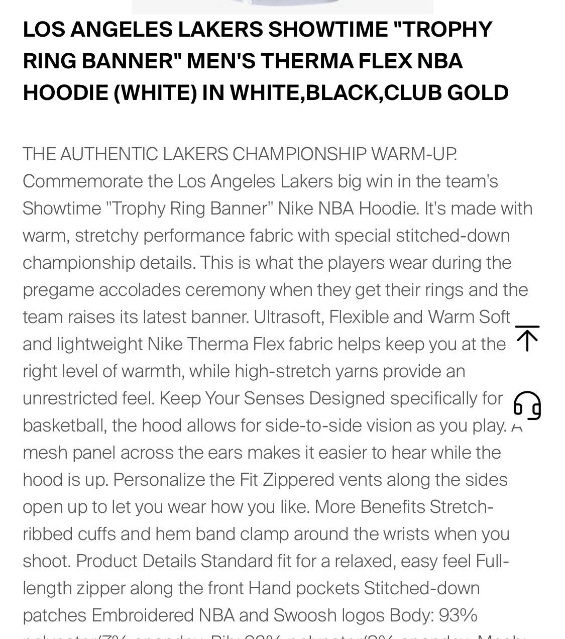 Nike LOS ANGELES LAKERS SHOWTIME "TROPHY RING BANNER" SIZE XL Size US XL / EU 56 / 4 - 20 Thumbnail