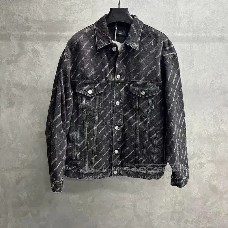 Balenciaga Balenciaga Black Logo Denim Jacket. Size US M / EU 48-50 / 2 - 1 Thumbnail