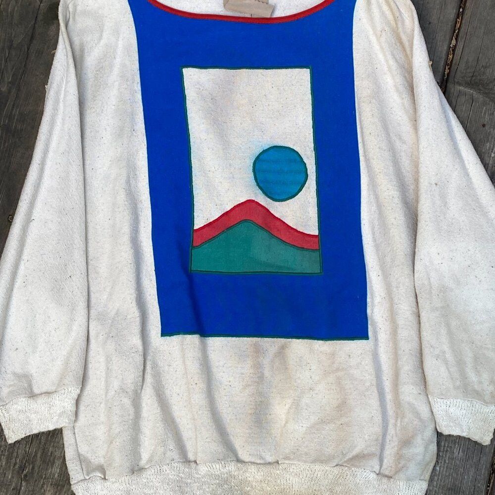 Vintage Vintage 50s Canvas Embroidered Crewneck Sweater Large Distr Size US M / EU 48-50 / 2 - 2 Thumbnail