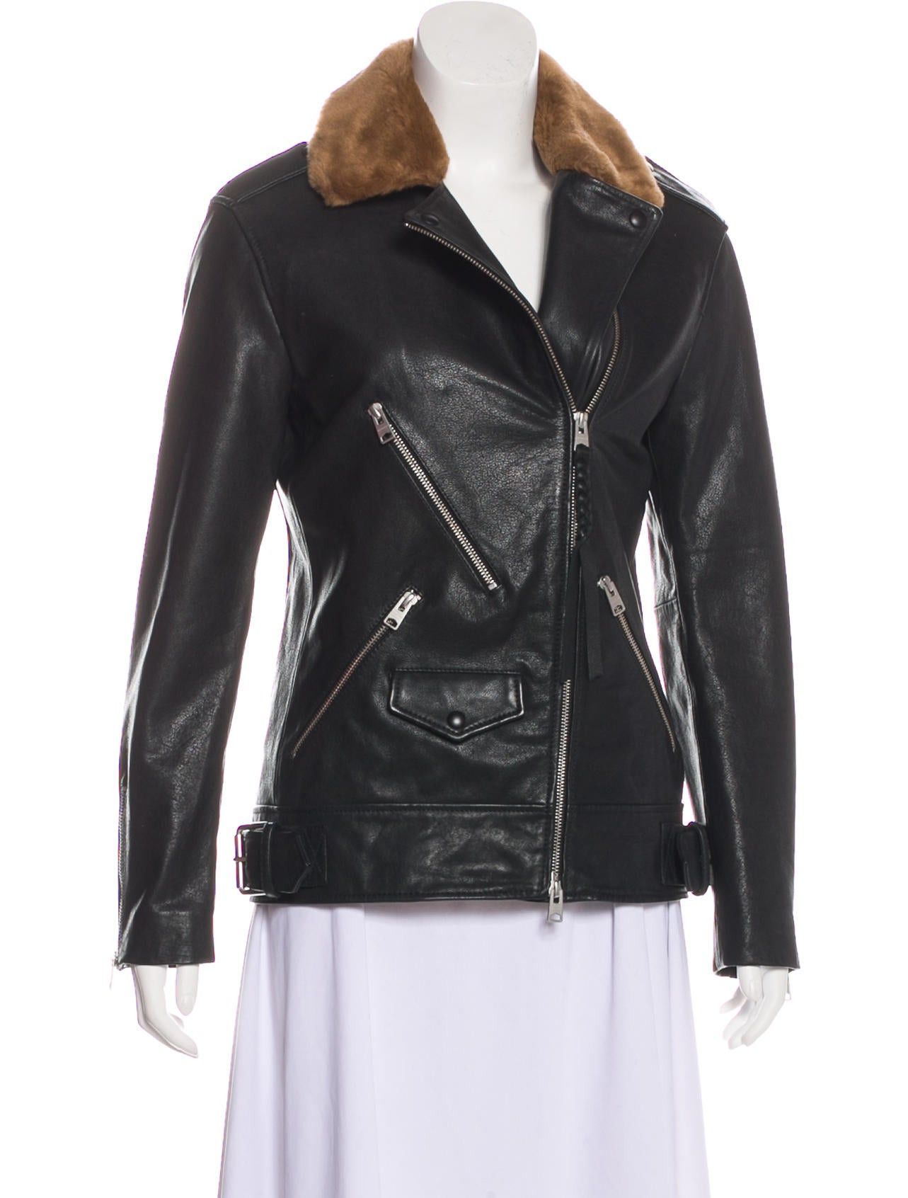 Allsaints ALLSAINTS SHERWOOD BIKER WOMENS BLACK JACKET SIZE S Size S / US 4 / IT 40 - 2 Thumbnail