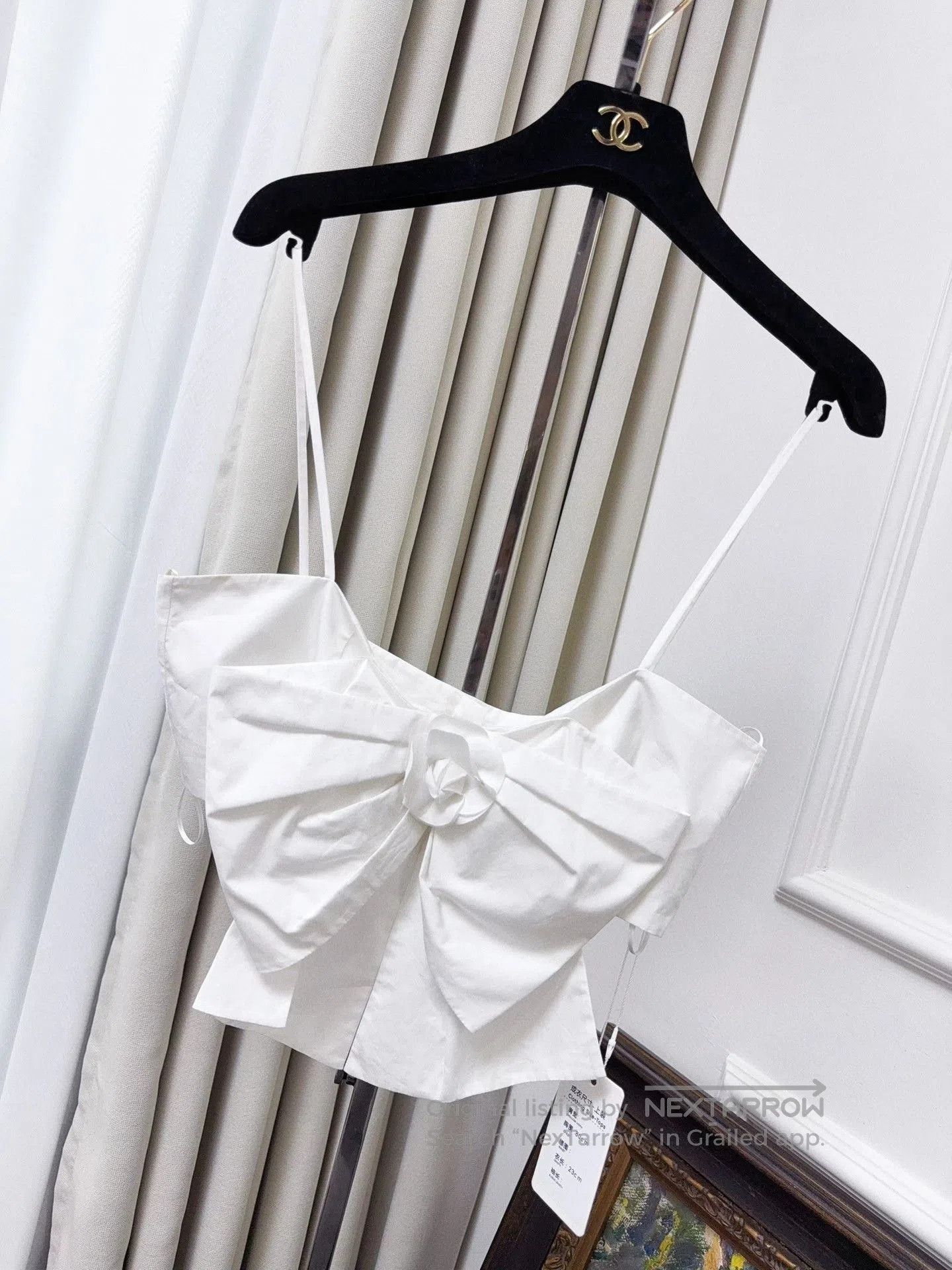 Chanel Chanel 20C White Bow Camellia Camisole. Size XS / US 0-2 / IT 36-38 - 1 Thumbnail