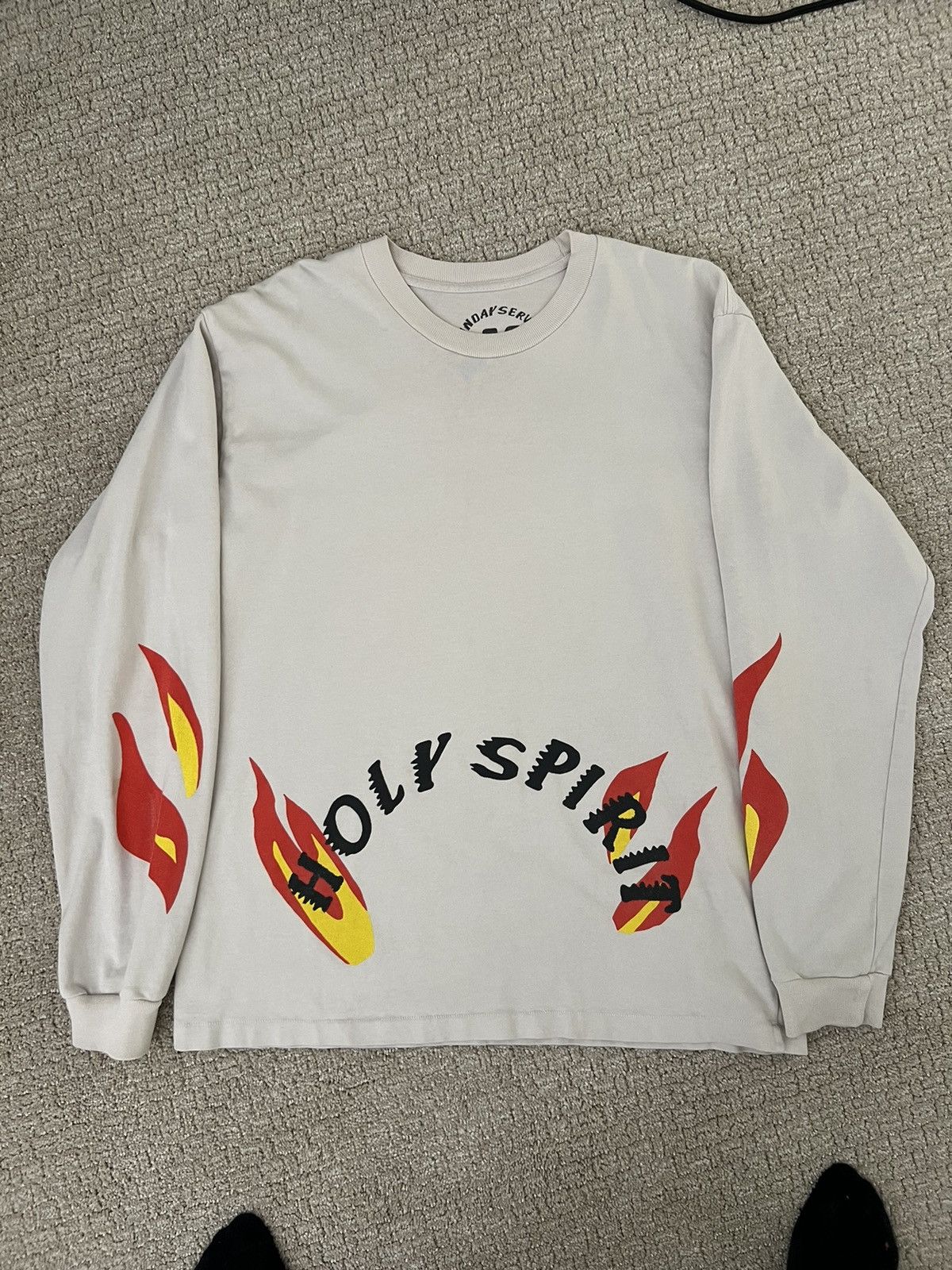 image of Cactus Plant Flea Market x Kanye West Yeezy X Cpfm - Holy Spirit Long Sleeve - Size M in Beige