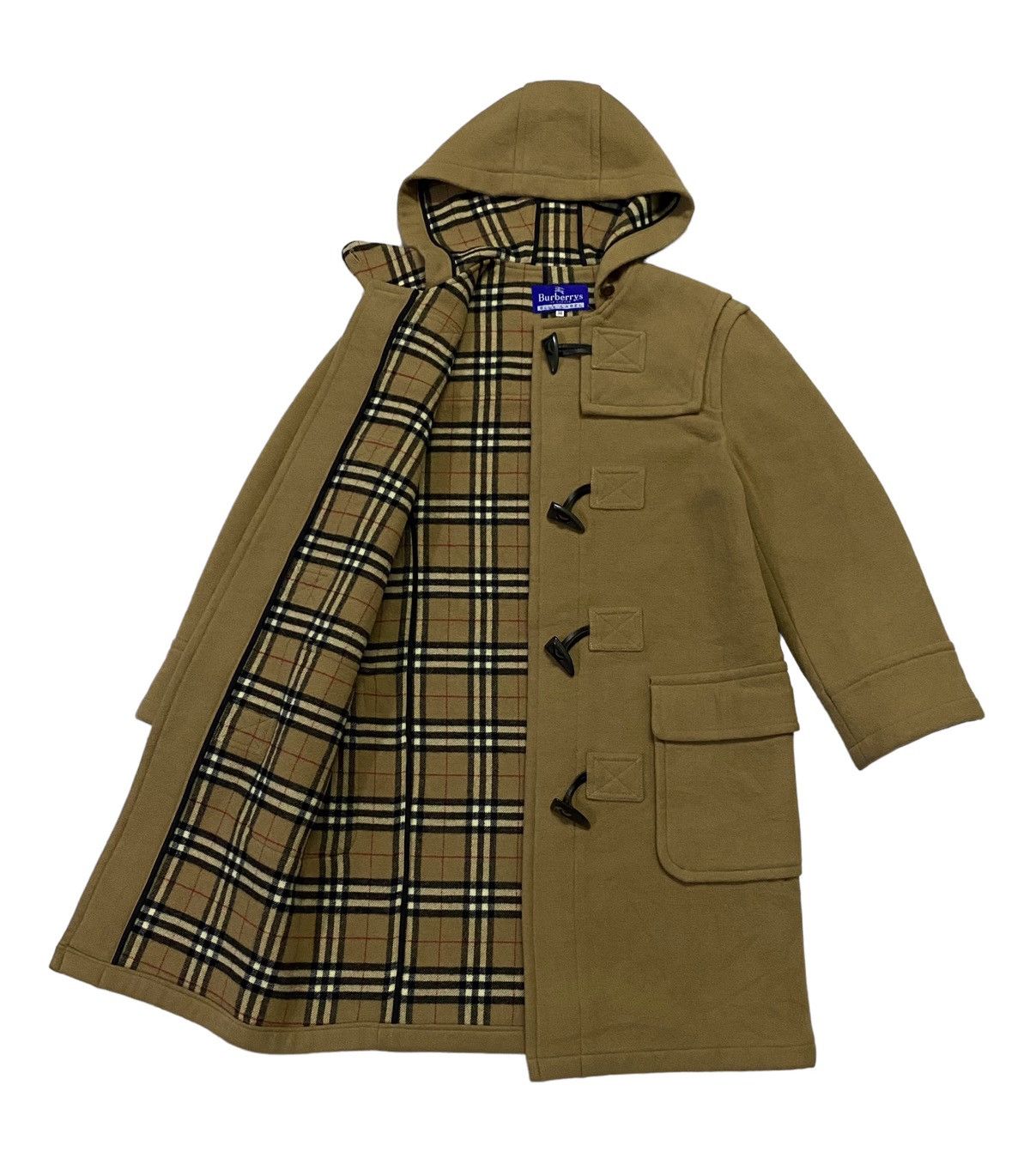 Burberry Burberrys Blue Laber Novacheck Wool Duffle Jacket Size US M / EU 48-50 / 2 - 6 Thumbnail