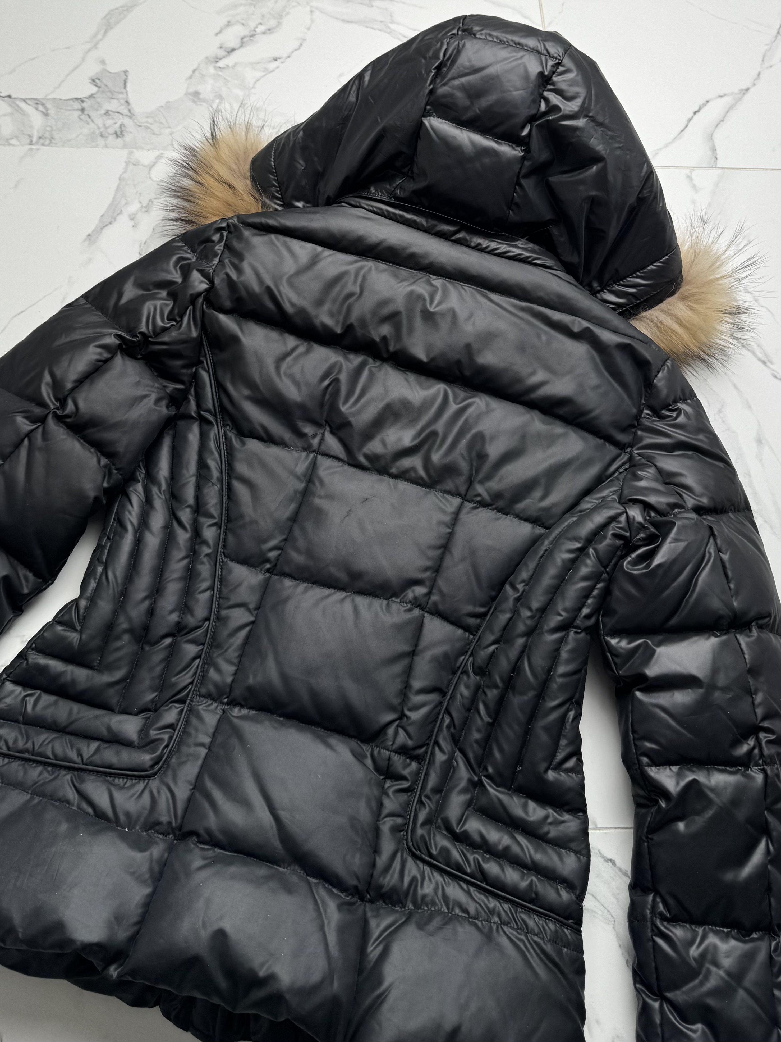 Vintage Y2K Puffer Jacket Women Hooded Quilted Coat Fur Trim Fitted Size S / US 4 / IT 40 - 11 Thumbnail