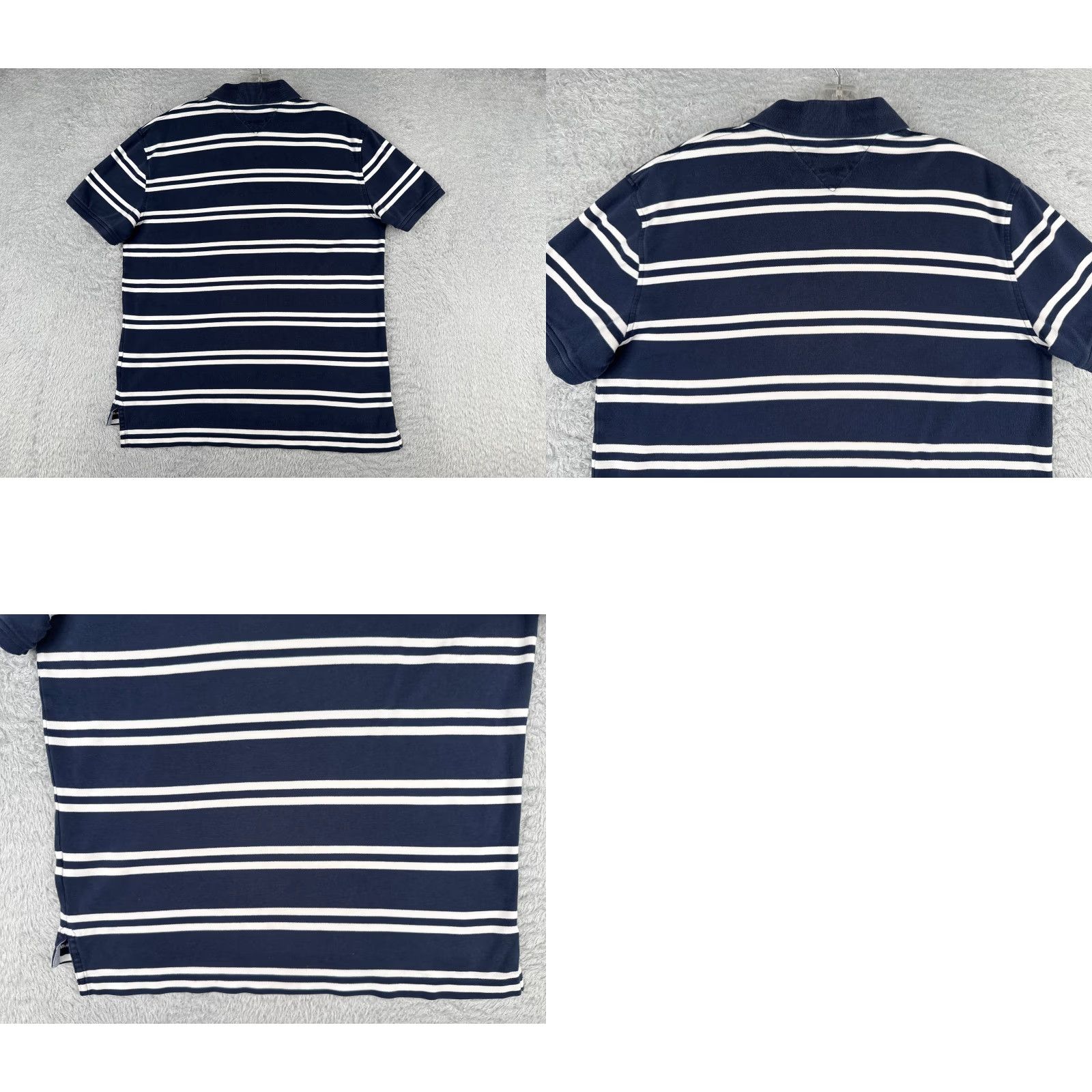 Tommy Hilfiger VINTAGE Tommy Hilfiger Polo Shirt Adult Medium Blue White Stripe 100% Cotton Knit Shirt Mens Polo Stripe 100% Cotton Size US M / EU 48-50 / 2 - 9 Thumbnail