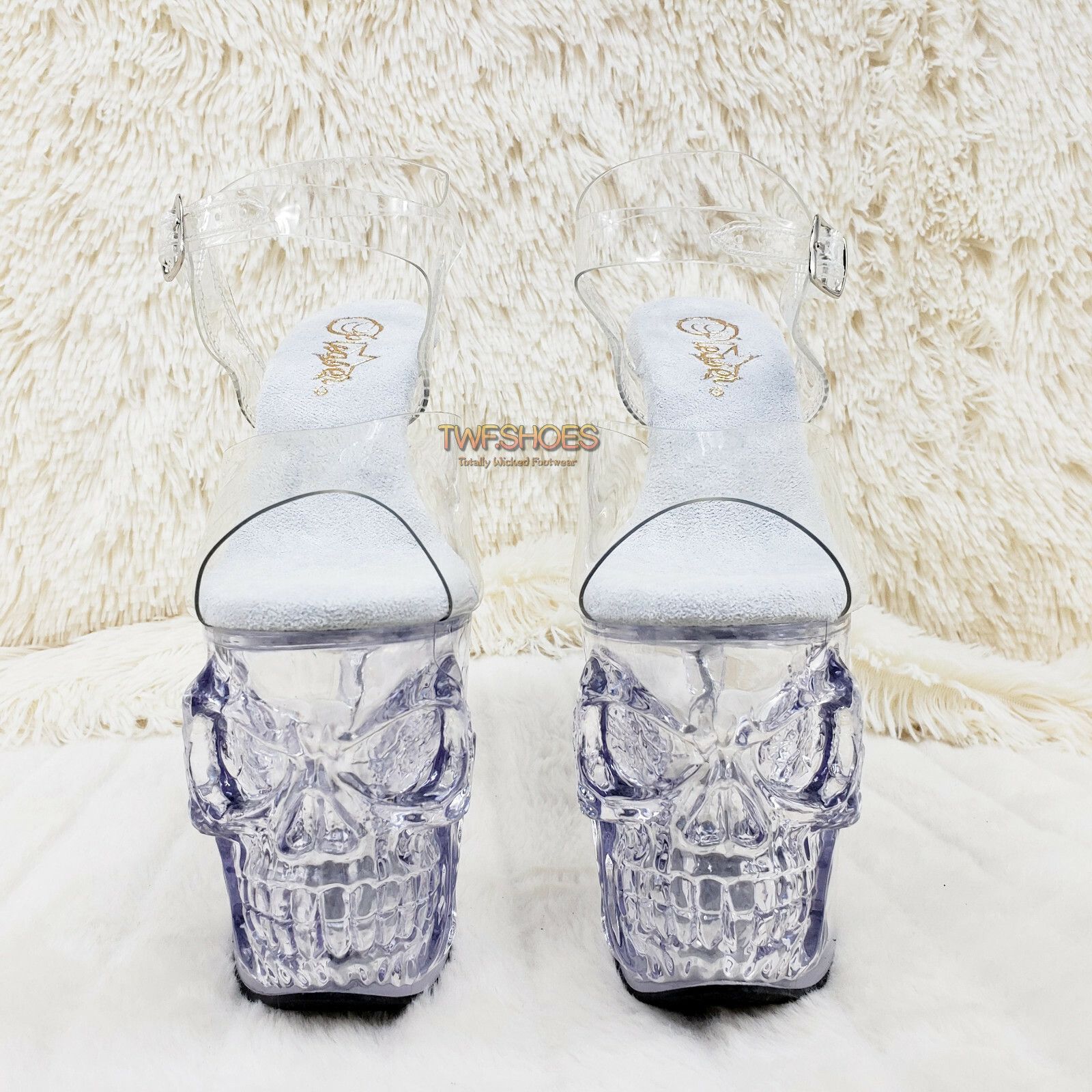 Other Rapture Clear See Thru Skull & Bones 8" High Heel Platform S Size US 6 / IT 36 - 2 Thumbnail