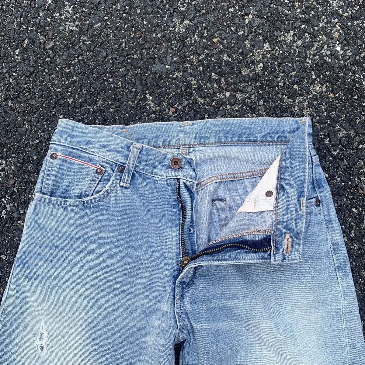 Self Edge 💥 REDLINE 💥 Vintage Edwin 505 Jeans Light Wash Denim Pants Size US 29 - 7 Thumbnail