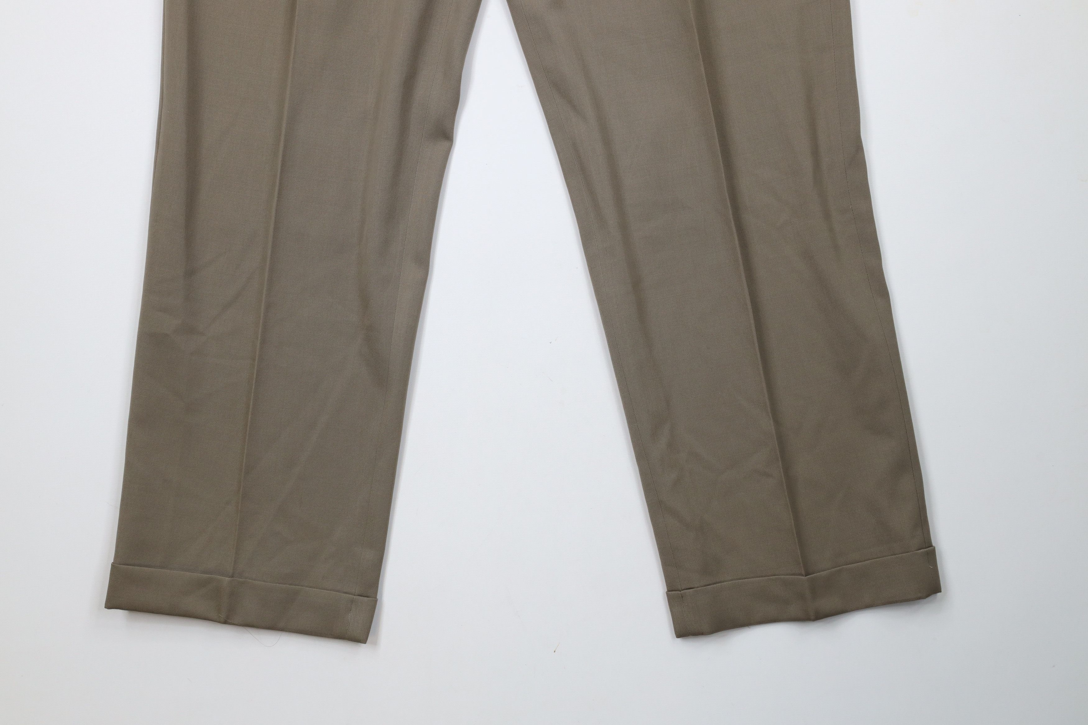 Brooks Brothers × Vintage Vintage 90s Brooks Brothers Cuffed Wide Leg Chino Pants Size US 34 / EU 50 - 4 Thumbnail