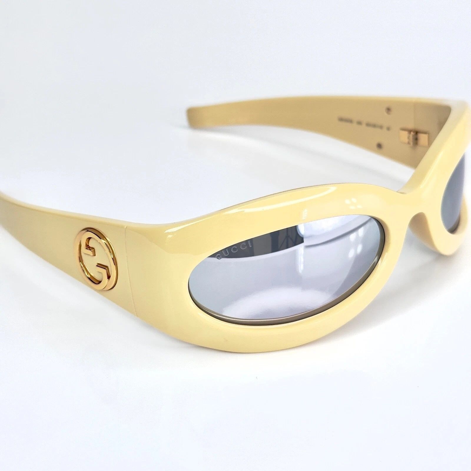 Gucci GUCCI GG1247S LOVE 1247 Ivory Silver Mirror Sunglasses 004 Size ONE SIZE - 8 Thumbnail