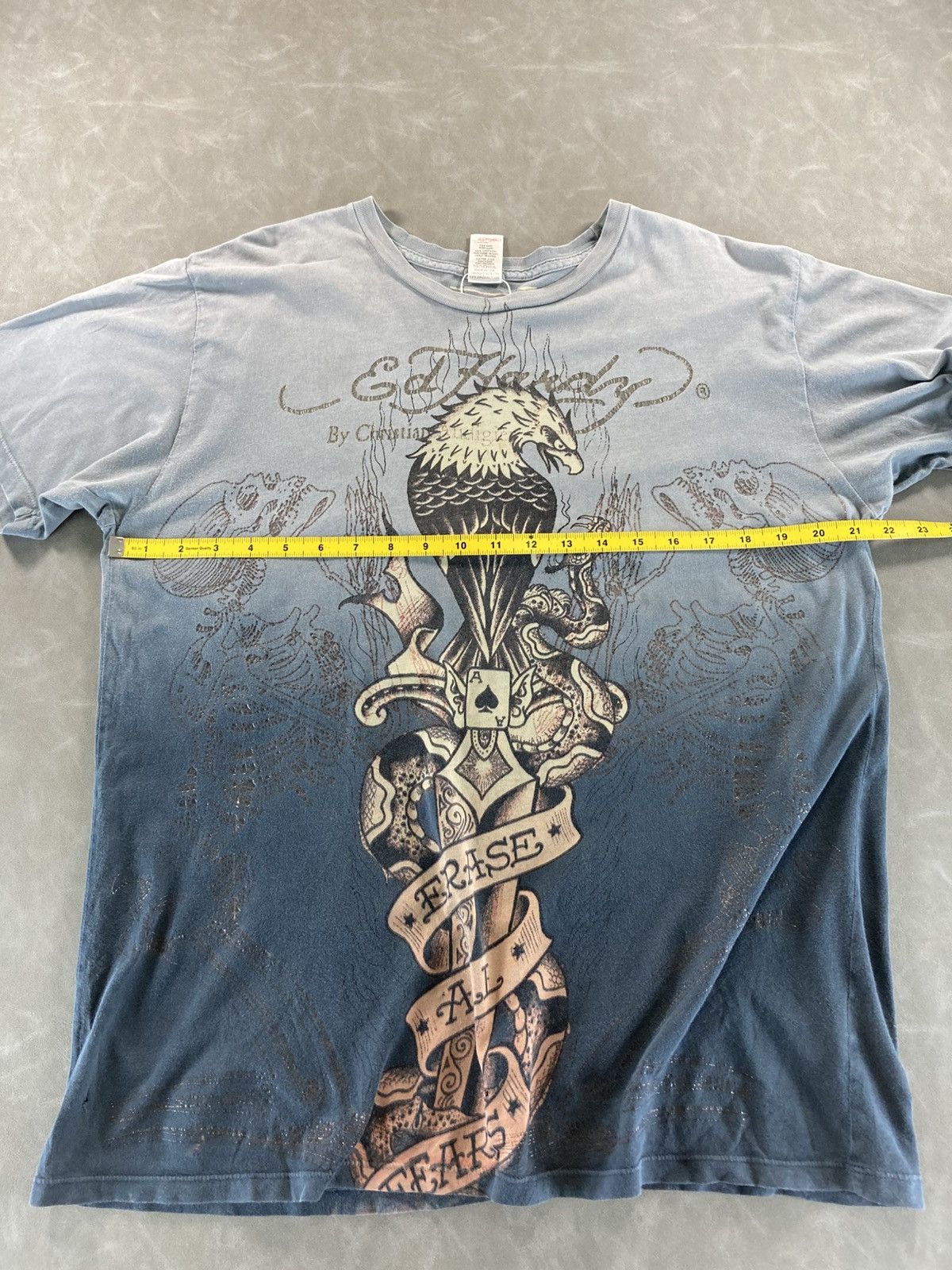 Ed Hardy Ed Hardy "Erase All Fears" Eagle & Snake Ombre Tee Size US L / EU 52-54 / 3 - 9 Thumbnail