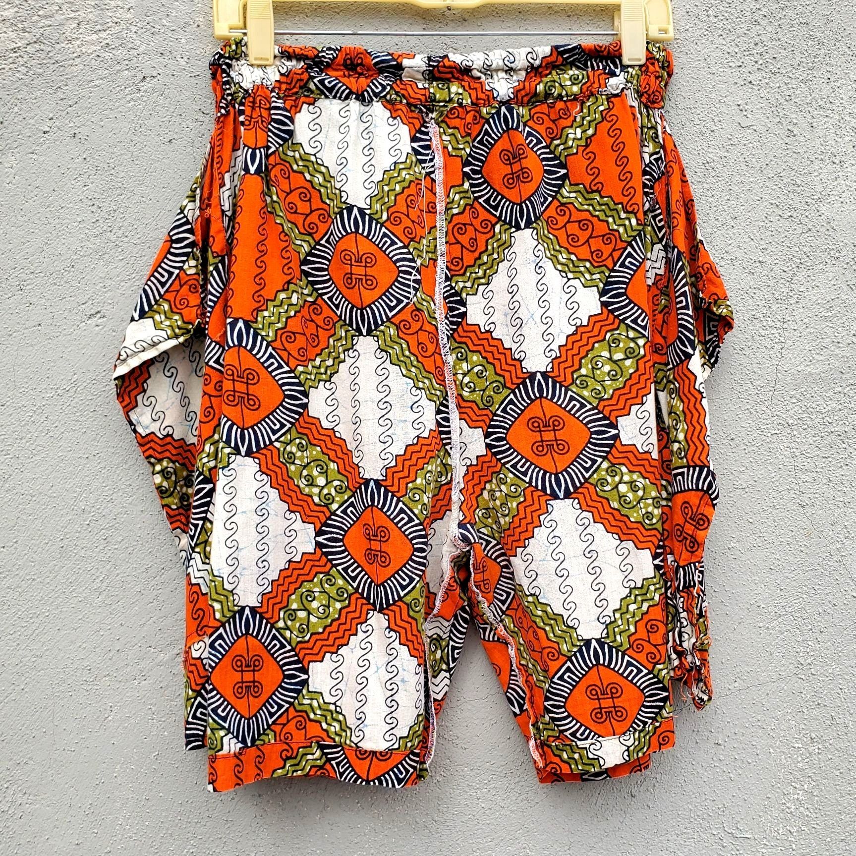 Other Vintage African Wax Print Baggy Shorts Festival Boho Unisex Size US 36 / EU 52 - 3 Thumbnail