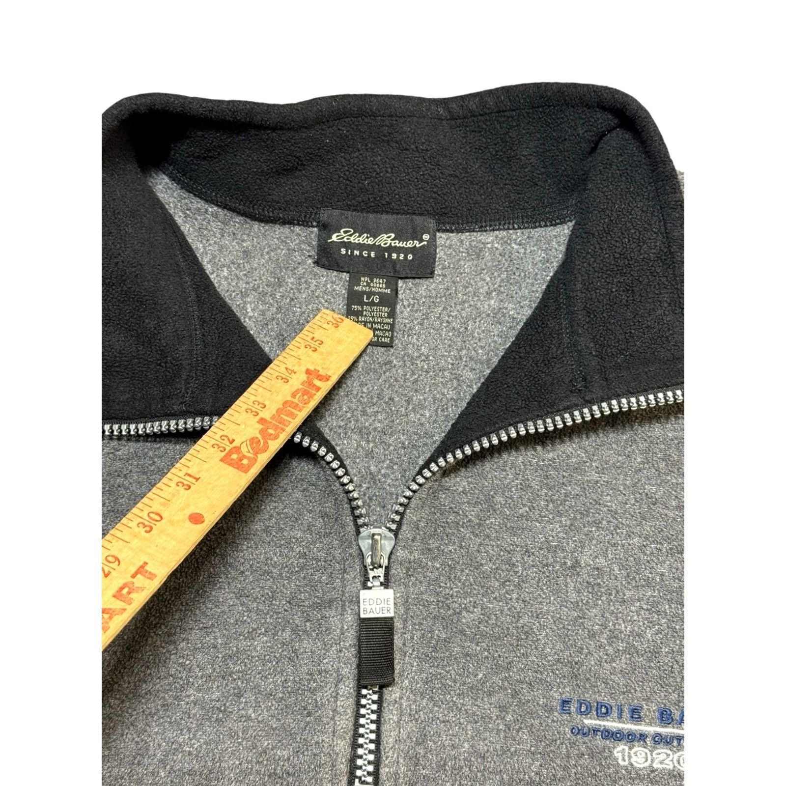 Eddie Bauer Eddie Bauer Sweater Men L Blue & Gray 1/4 Zip Logo Long Sleeve Pullover Geometric Mock Neck Casual Outdoor Fall Winter Spring Tee Shirt? Size US L / EU 52-54 / 3 - 4 Thumbnail
