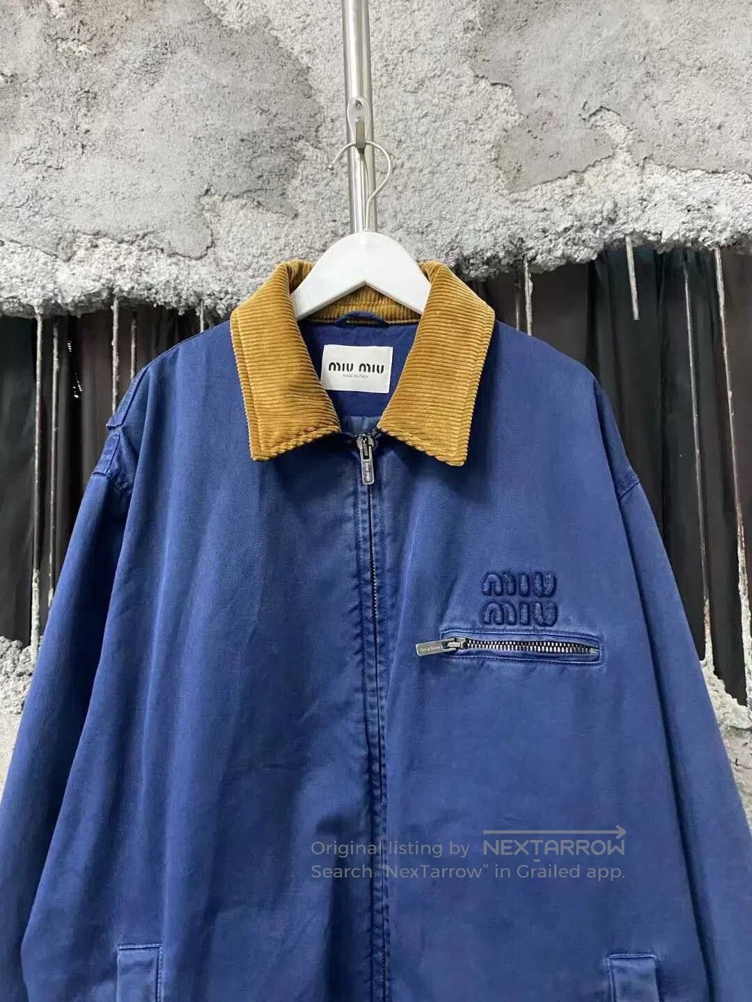 Miu Miu Miumiu Corduroy Zip Jacket with Lapel. Size XL / US 12-14 / IT 48-50 - 3 Thumbnail
