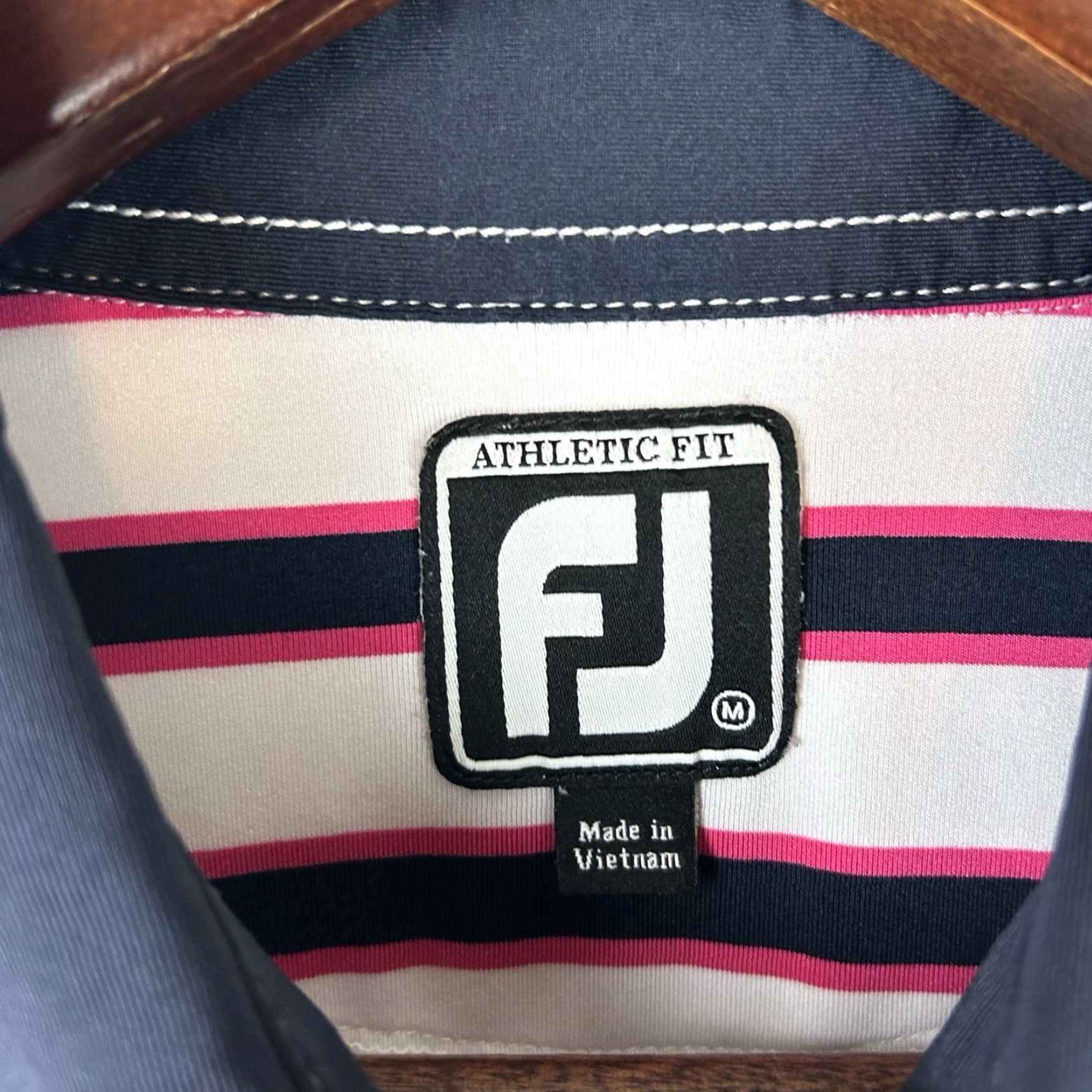 Footjoy FootJoy FJ Golf Stretch Polo Pink Blue Striped Short Sleeve Shirt Mens Medium Size US M / EU 48-50 / 2 - 4 Thumbnail