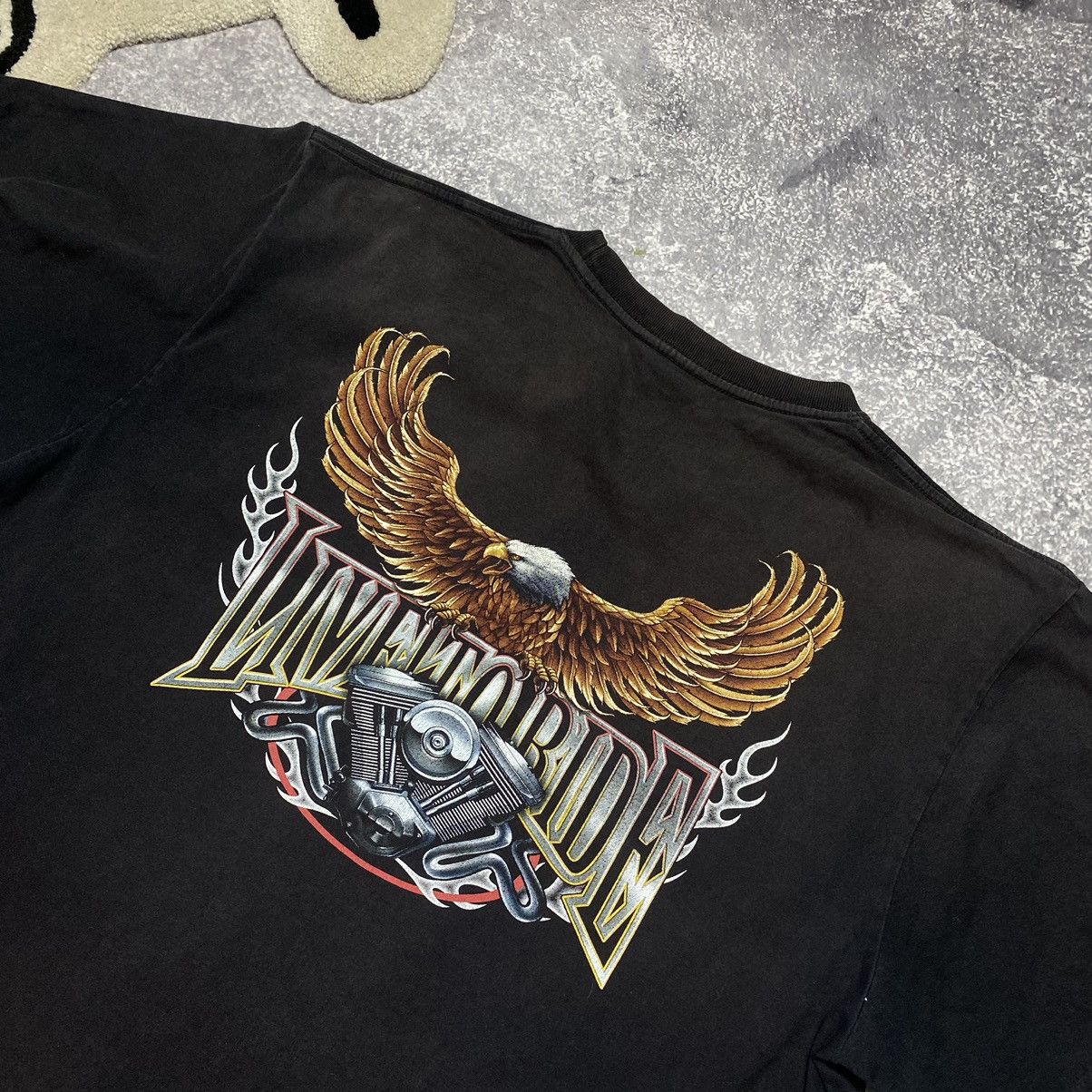 Vintage Vintage 90’s Motorcycle and Eagle logo made in USA tee Size US L / EU 52-54 / 3 - 16 Thumbnail