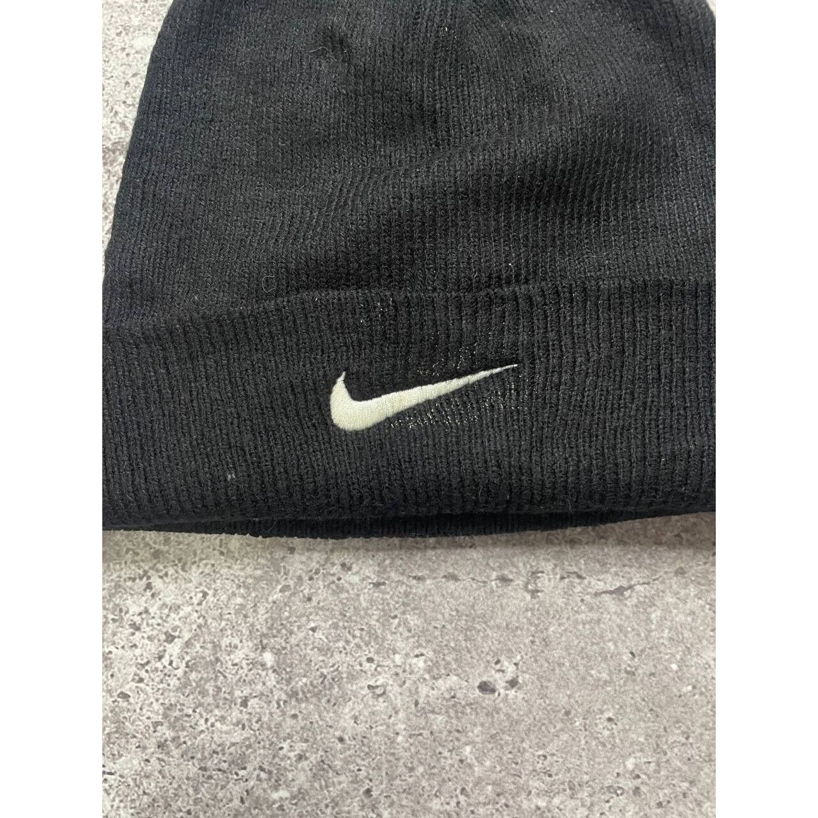 Nike × Vintage Vintage Nike Black Knit Beanie Hat One Size USA Made Size ONE SIZE - 2 Thumbnail
