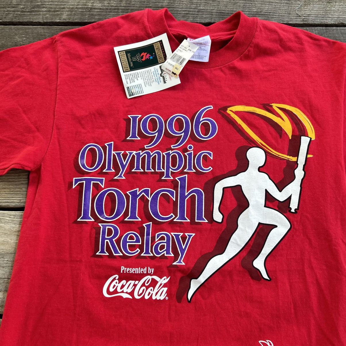 Vintage Vintage DS 1996 Atlanta Olympics Torch Relay Coca-Cola Shirt Size US M / EU 48-50 / 2 - 4 Thumbnail
