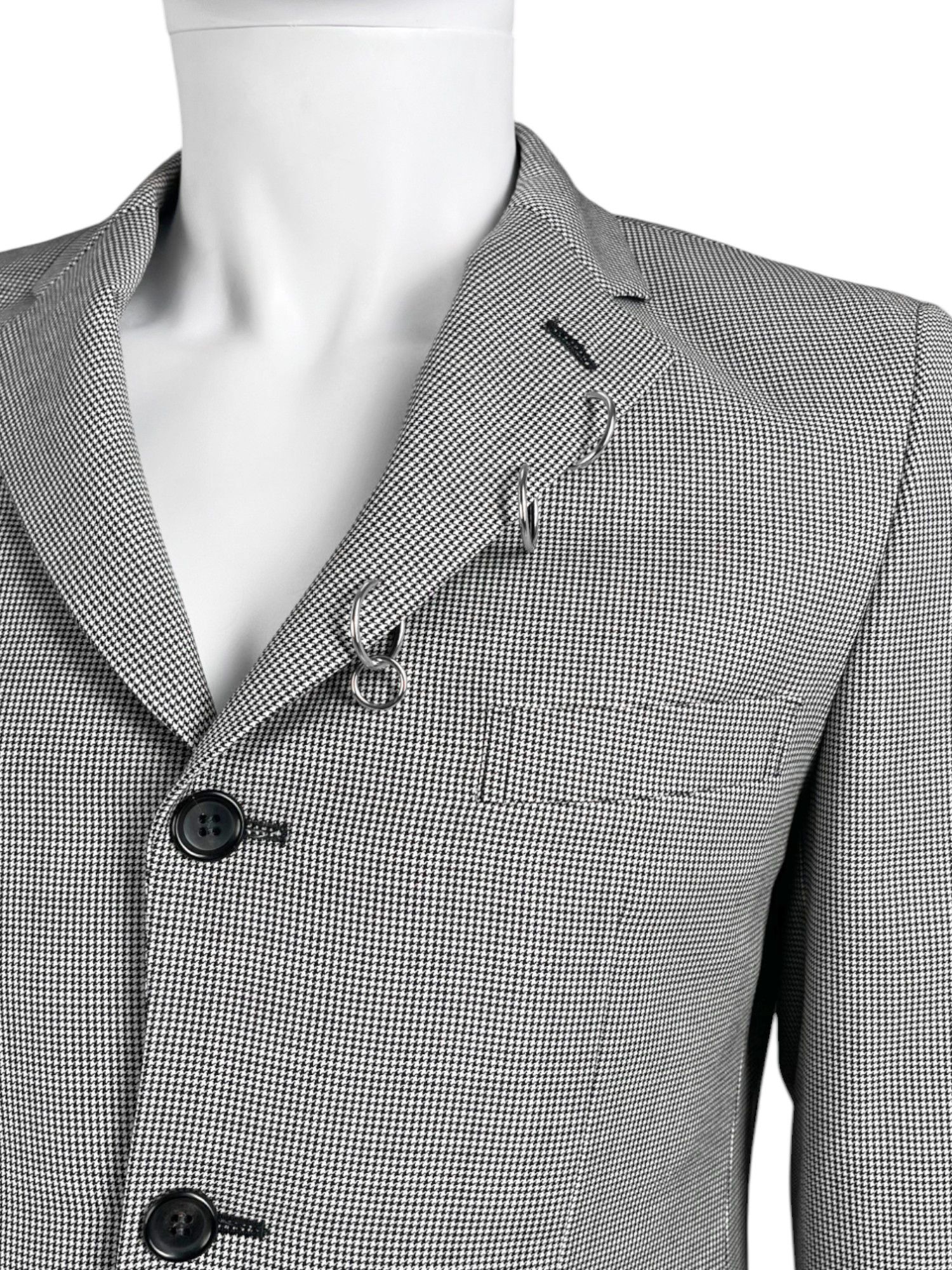 Comme des Garcons Homme Deux S/S 2021 Tartan Studded Grey Coat Size US S / EU 44-46 / 1 - 7 Thumbnail