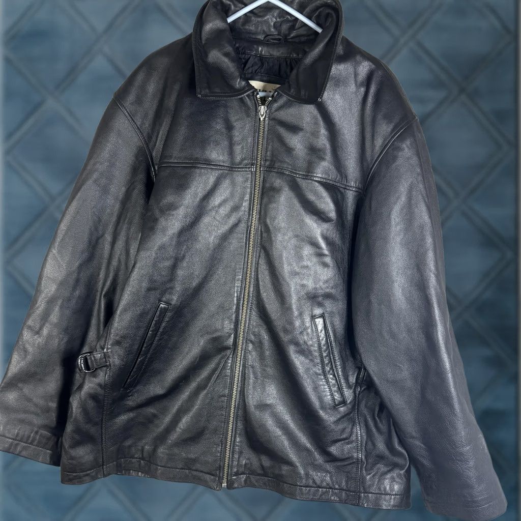 Vintage M. Julian Jacket Mens XL Black Leather Full Zip Motorcycle Wilsons Lined Size US XL / EU 56 / 4 - 1 Thumbnail