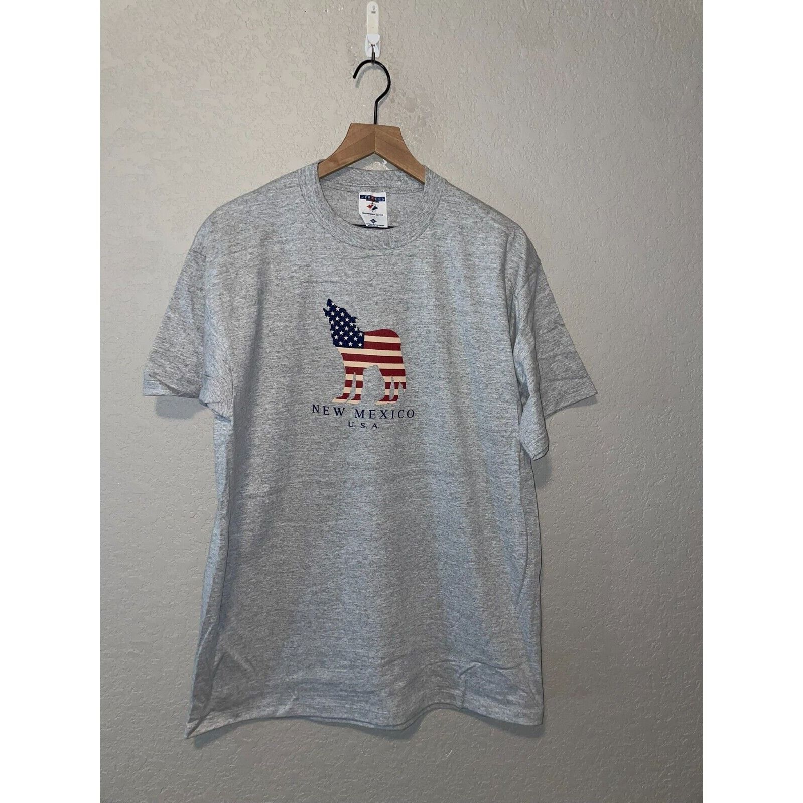 Jerzees Vintage New Mexico Shirt NM USA Gray Wolf Tee 90s VTG Large Size US L / EU 52-54 / 3 - 1 Thumbnail