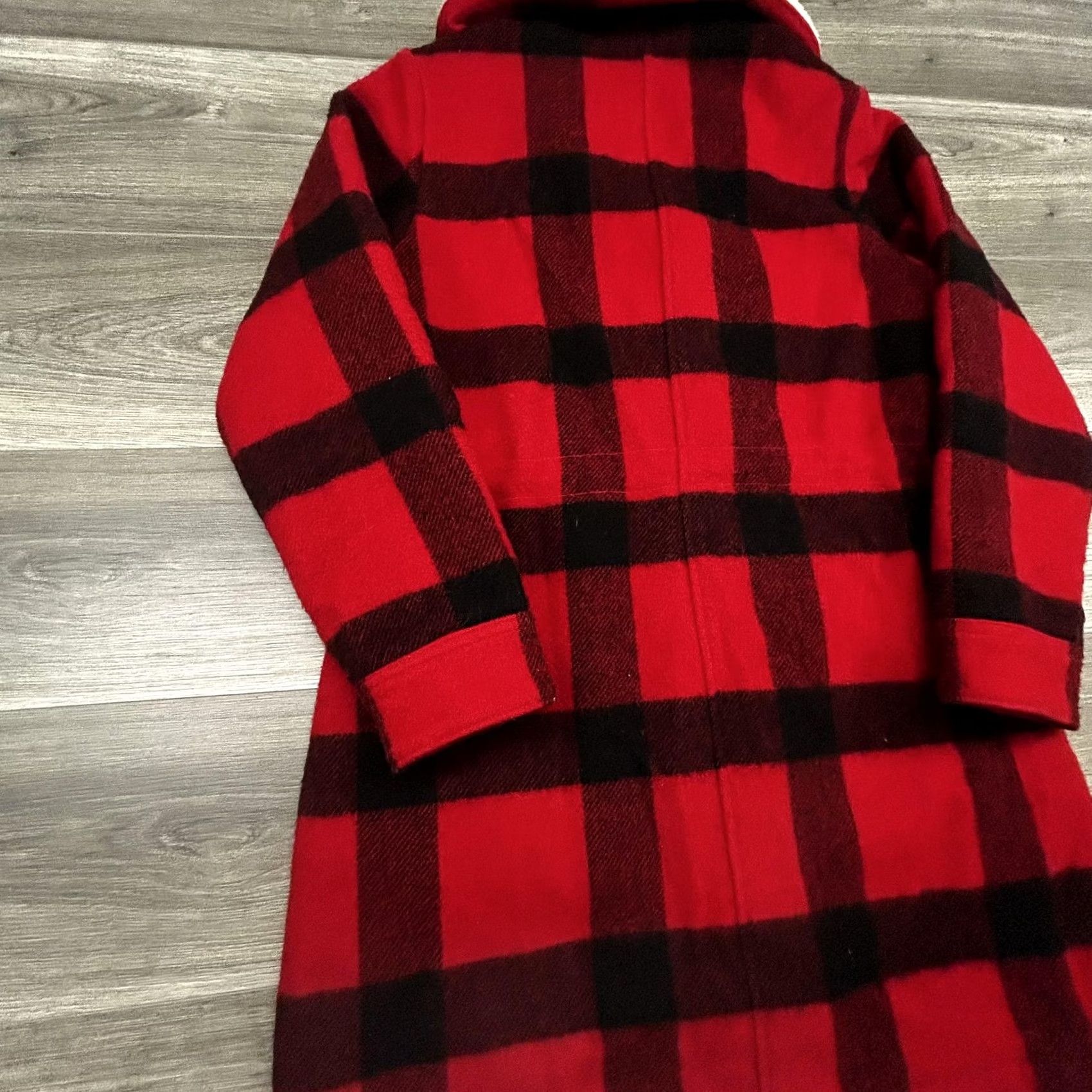 Vintage Woolrich Abercrombie & Fitch Coat Womens Large Red Buffalo Plaid Wool Parka Size L / US 10 / IT 46 - 5 Thumbnail