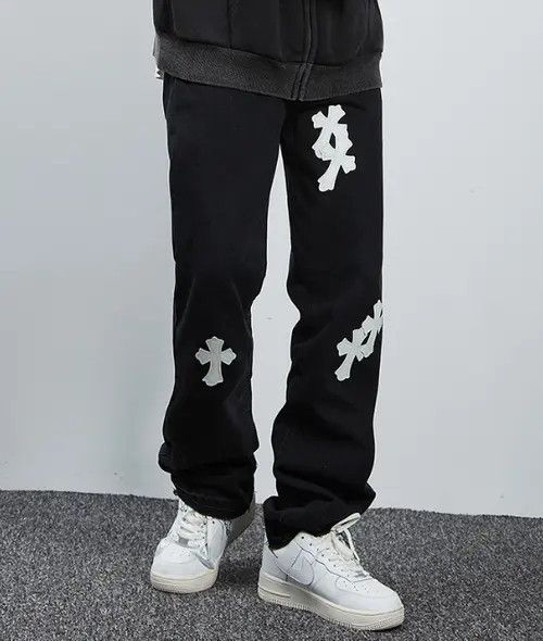 Japanese Brand × Jean High Street Washed Cross Patch Casual Jeans Men Size US 32 / EU 48 - 2 Thumbnail