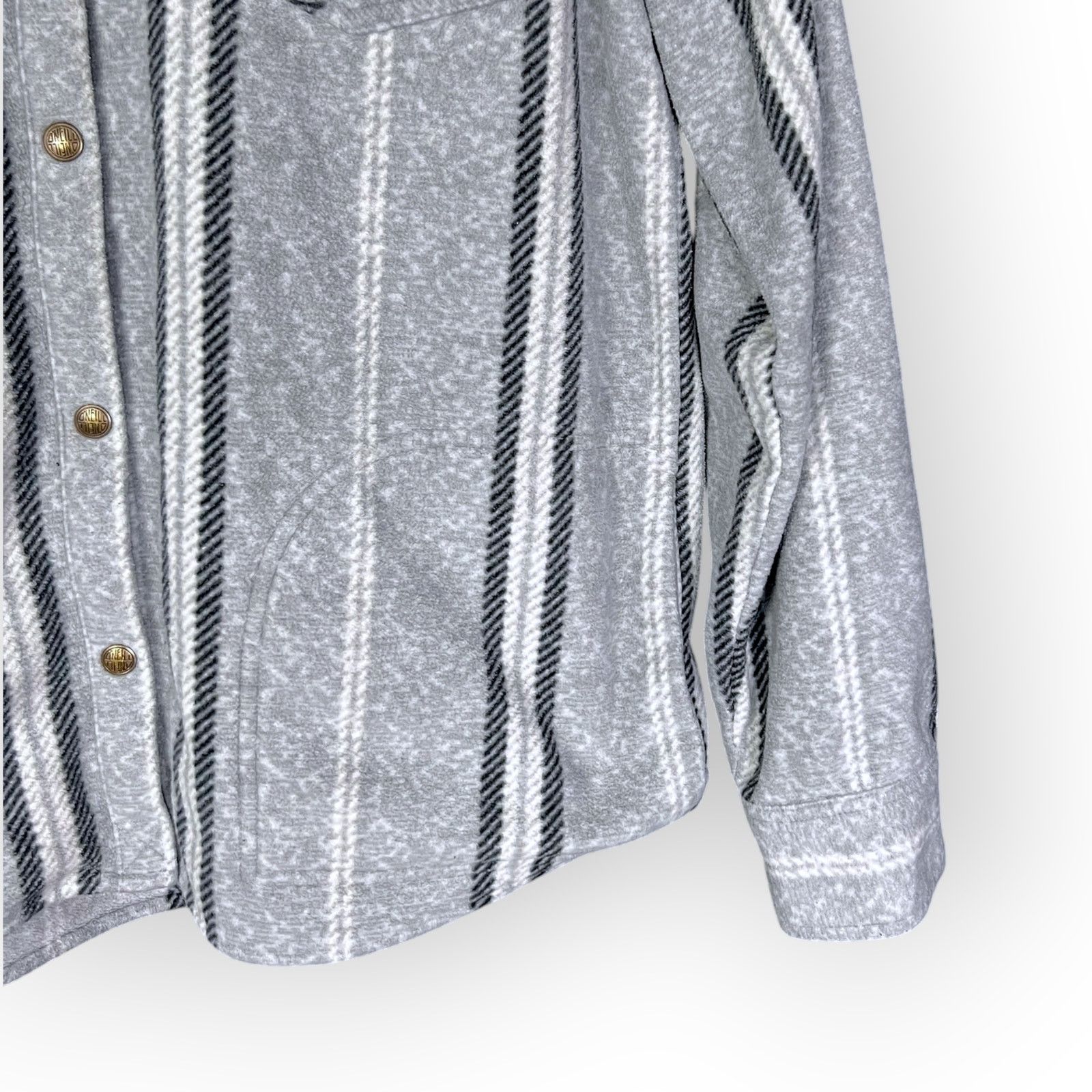 O'Neill O'Neill Women's Large Zuma Super Fleece Gray Western Shirt Size L / US 10 / IT 46 - 4 Thumbnail