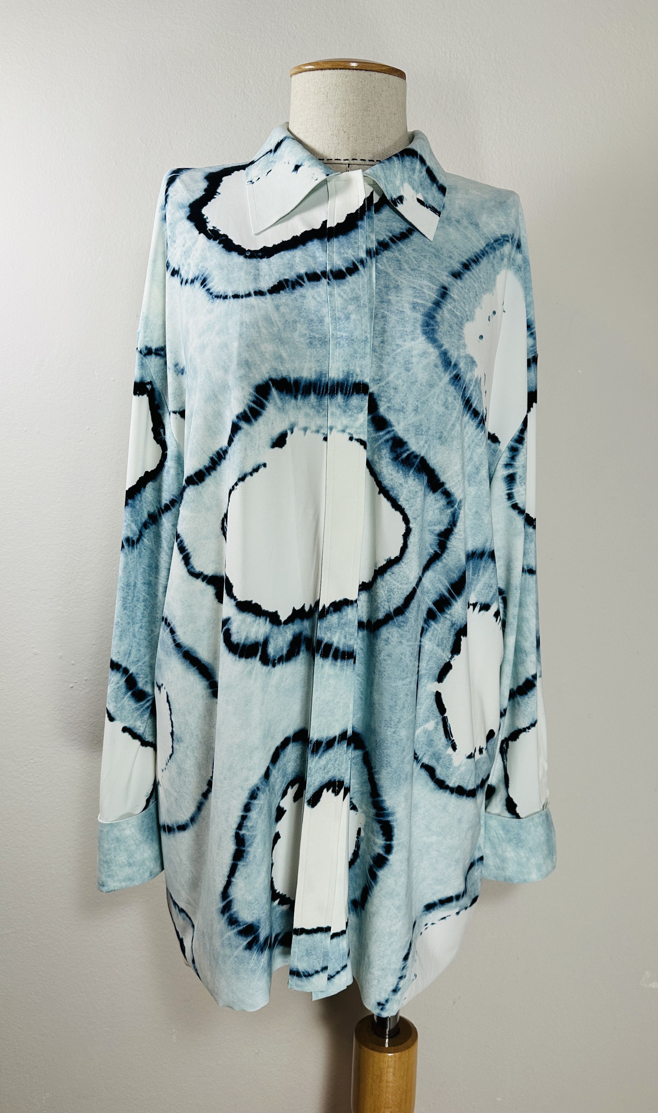 Shirt Blue White Top