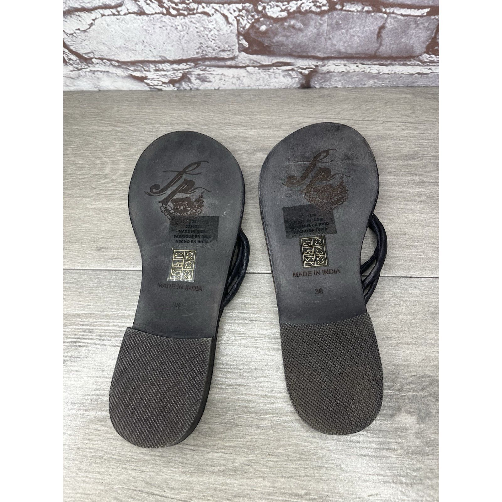 Free People Free People Kayla Black Leather Strappy Slides Sandals Women Size US 7.5 / IT 37.5 - 7 Thumbnail