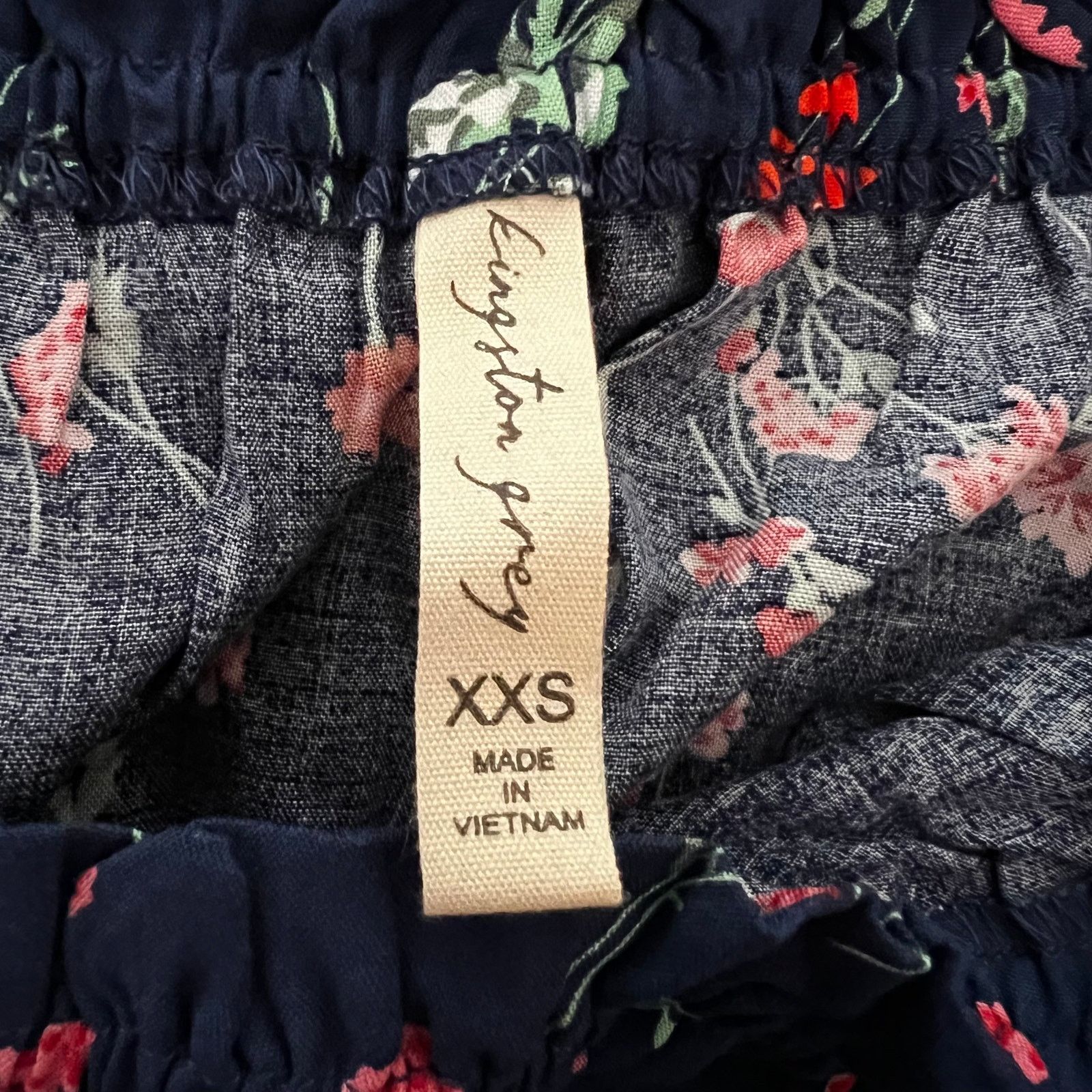 Other Kingston Grey Navy Floral Off-The-Shoulder Jumpsuit, XXS Size 24" / US 00 / IT 34 - 6 Thumbnail