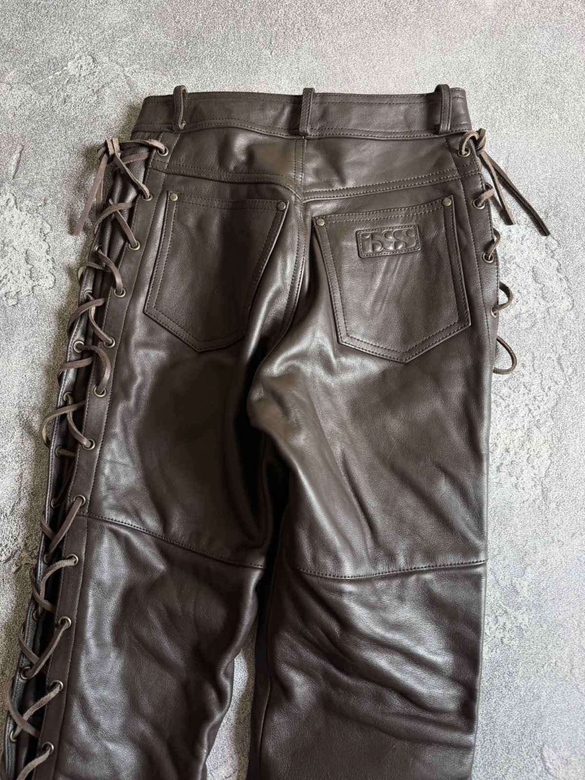 Designer IXS 38size brown leather motorcycle biker pants trousers y2k Size 26" / US 2 / IT 38 - 14 Thumbnail