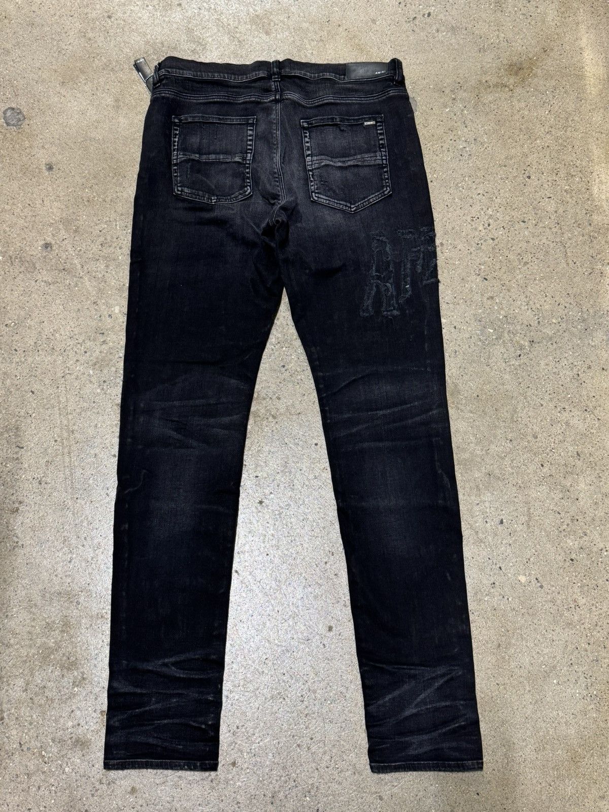 Amiri Amiri Distressed Logo Black Denim Jeans 1400$ Size US 36 / EU 52 - 4 Thumbnail