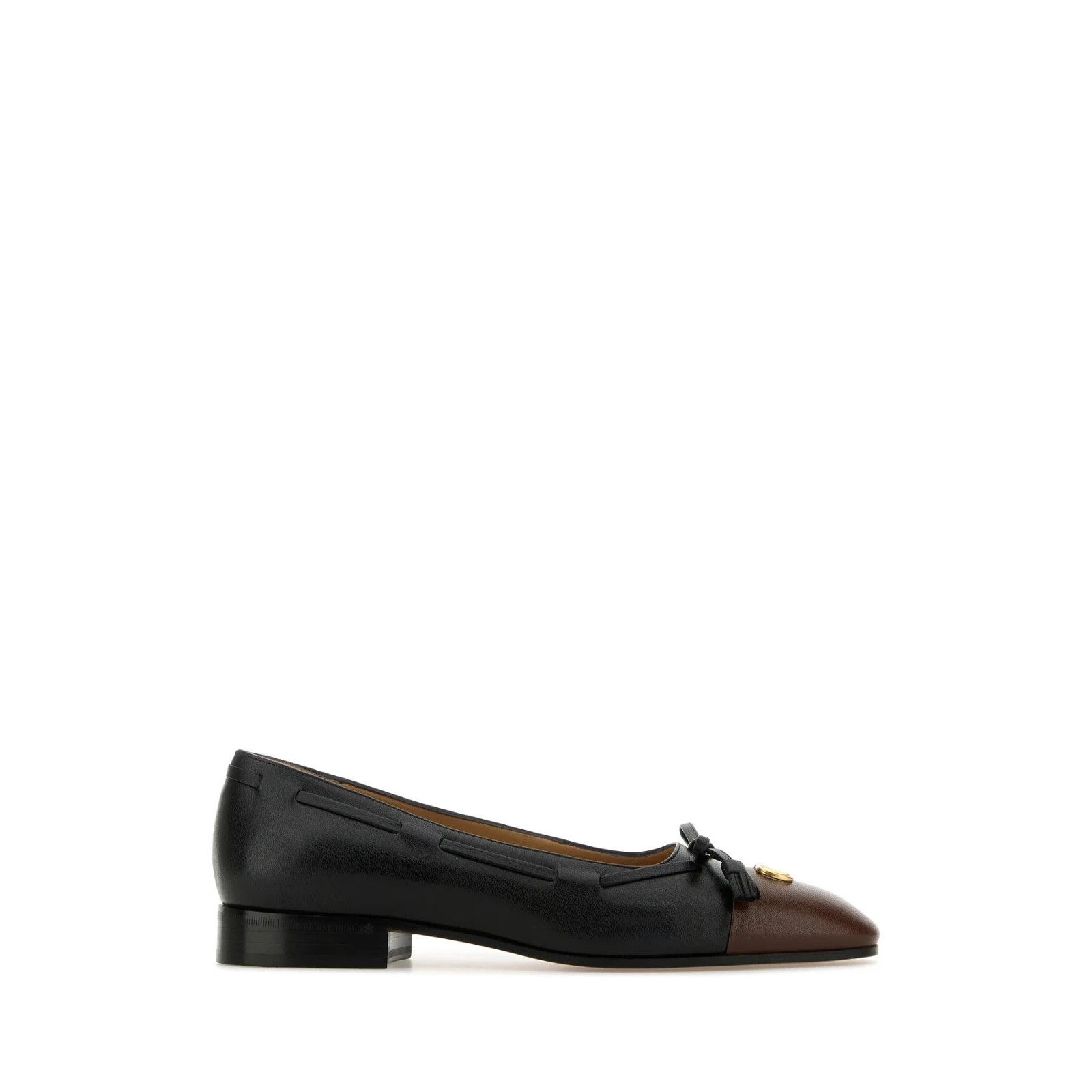 VALENTINO GARAVANI Valet Du Roi Black Leather Ballerinas New
