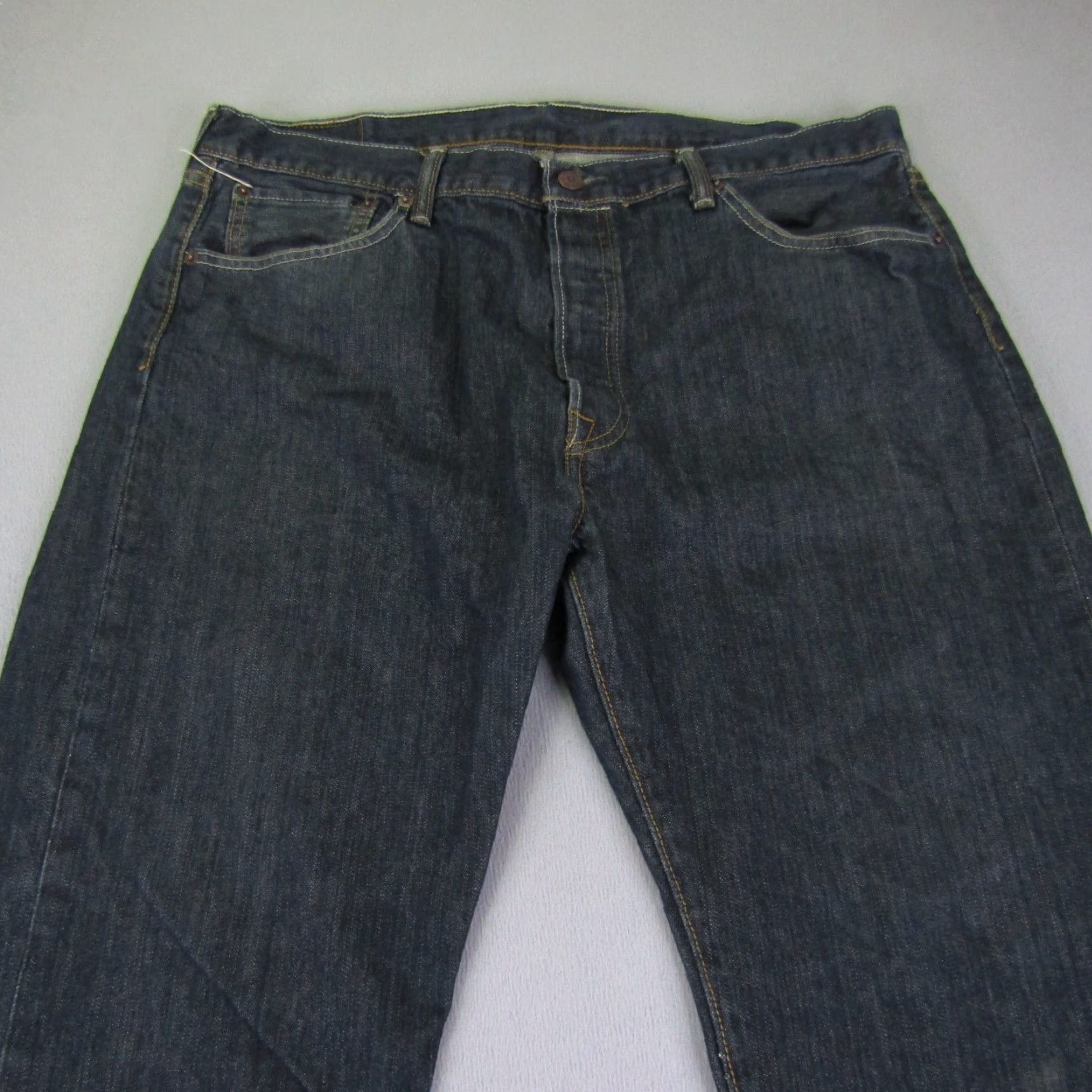 Levi's Levi's 501 Jeans Mens 36x32 Blue Denim Button Fly Classic Fit Straight Red Tab Denim Jeans Mens Regular Size US 35 - 2 Thumbnail