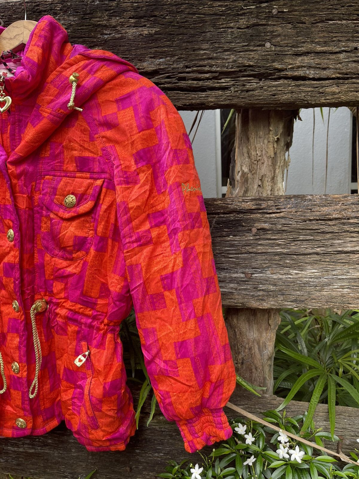 Phenix Vintage Phenix Pink & Orange Patterned Ski Jacket Size L / US 10 / IT 46 - 8 Thumbnail