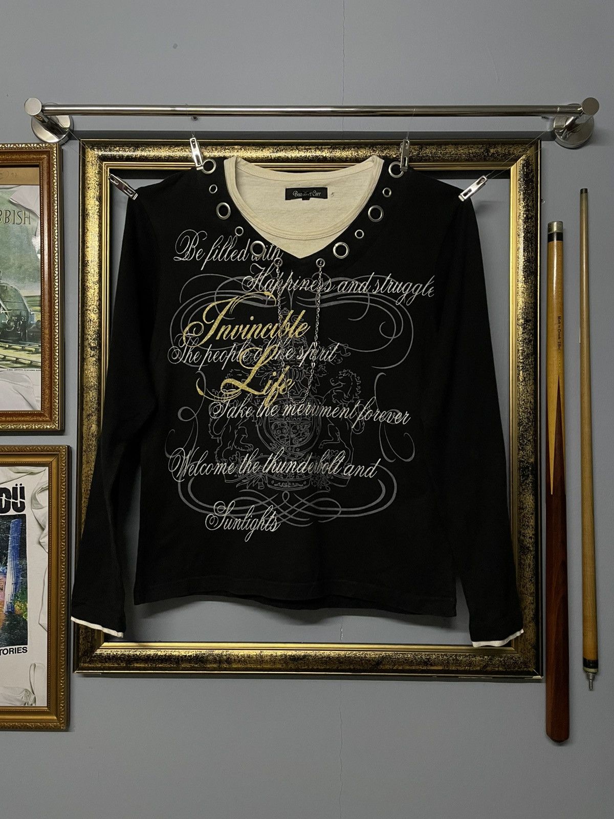 Beauty Beast Vintage Japan Designer Beaumont Carr Punk Chain Longsleeve Size US S / EU 44-46 / 1 - 1 Thumbnail